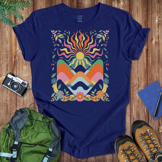 Abstract Sunrise Tee T-Shirt Navy / S