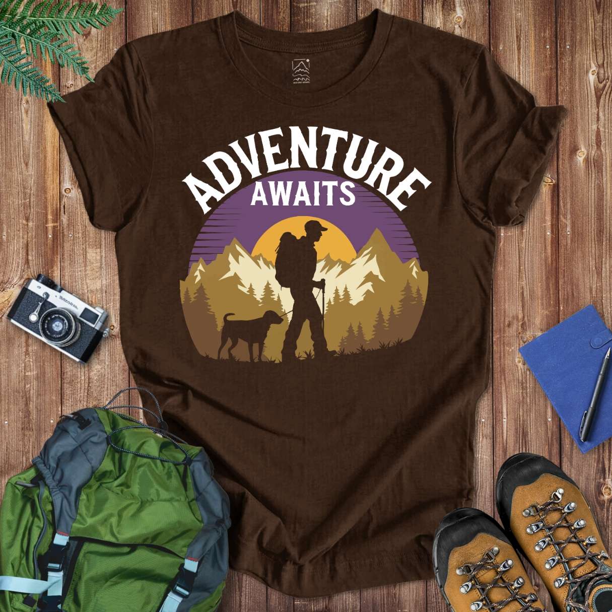 Adventure Dog Tee T-Shirt Brown / S