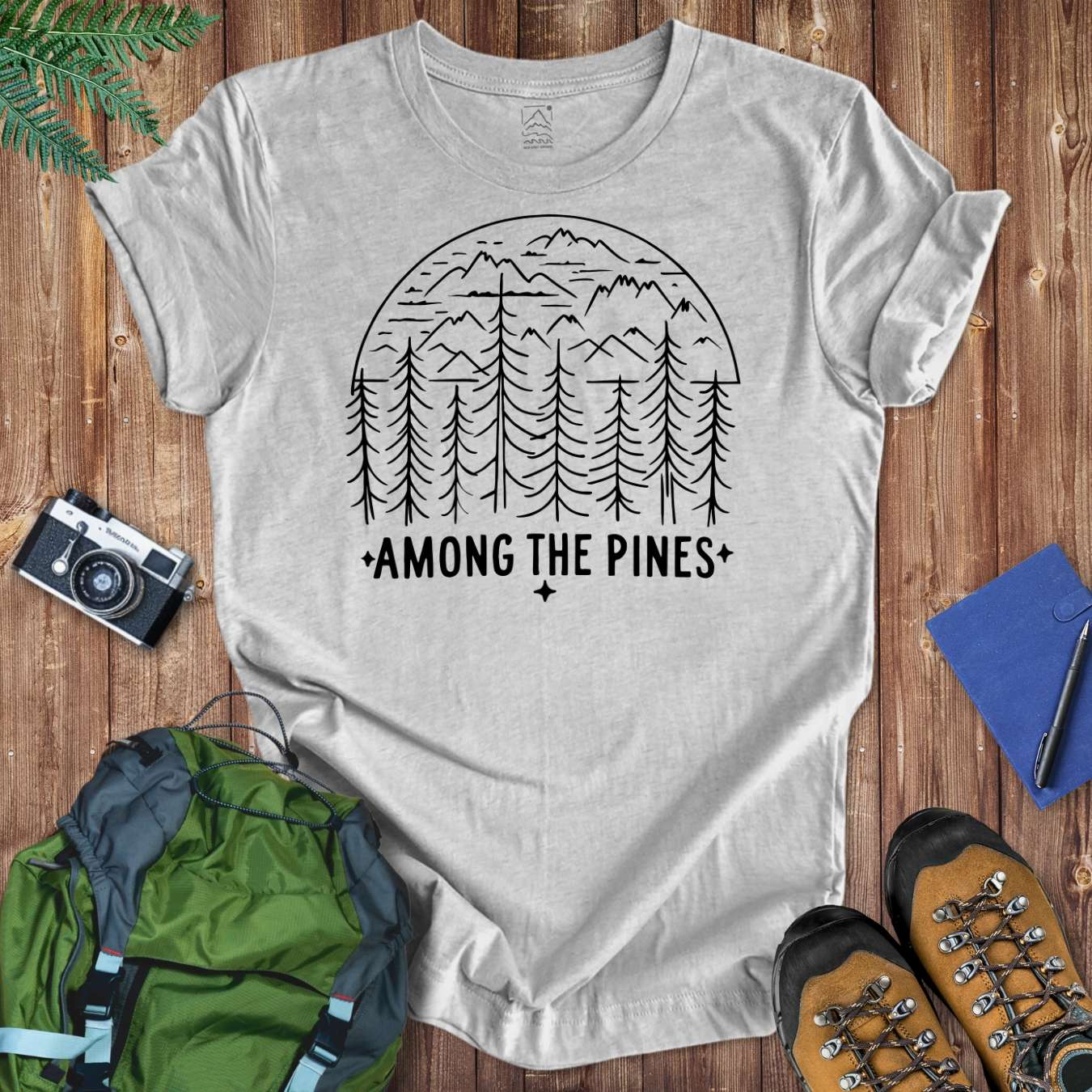 Among The Pines Lineart Tee T-Shirt Athletic Heather / S