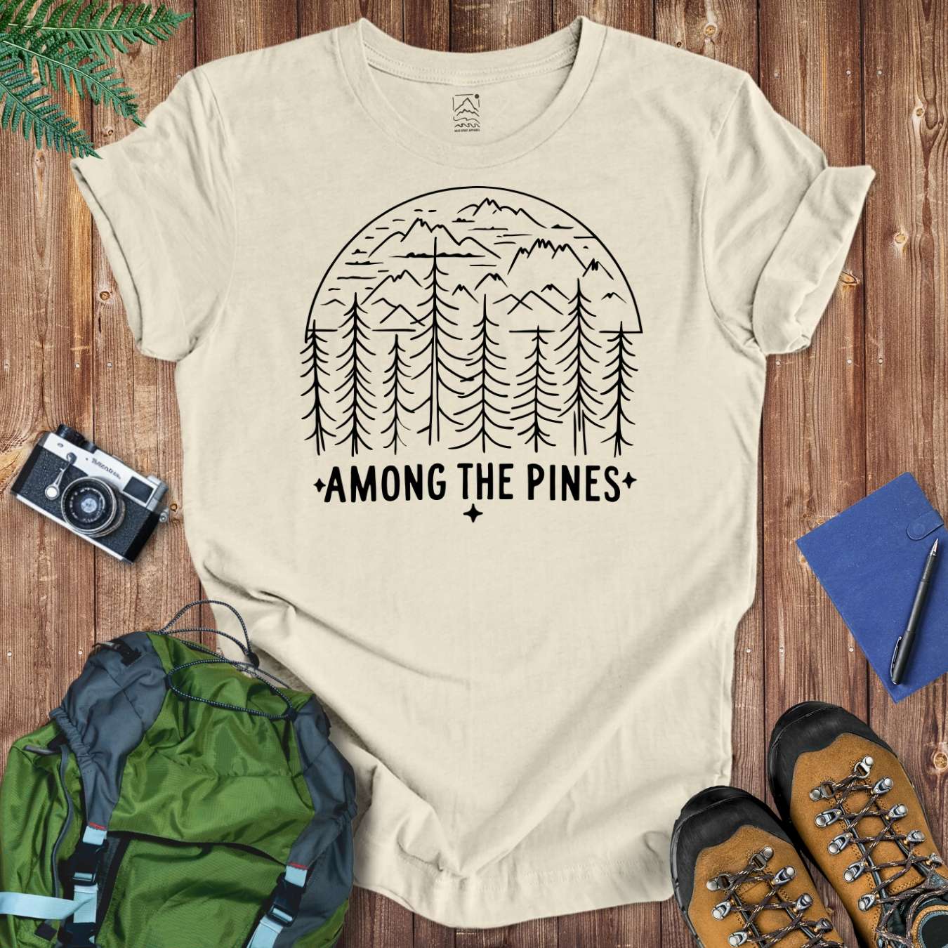 Among The Pines Lineart Tee T-Shirt Natural / S