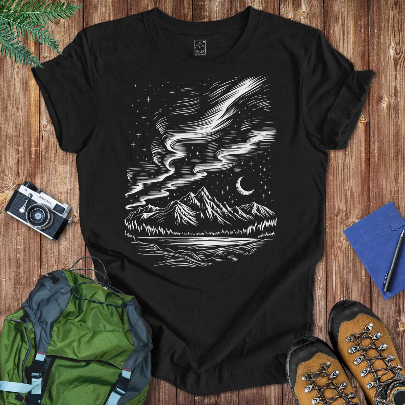 Aurora Night Tee T-Shirt Black / S