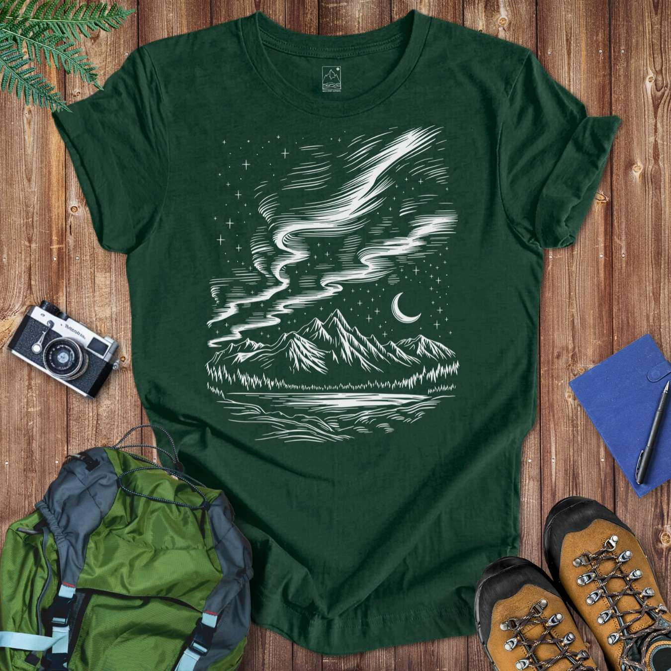 Aurora Night Tee T-Shirt Forest / S