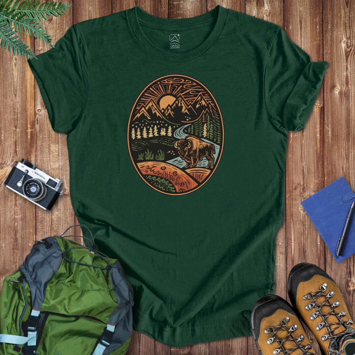 Buffalo Badge Tee T-Shirt Forest / S