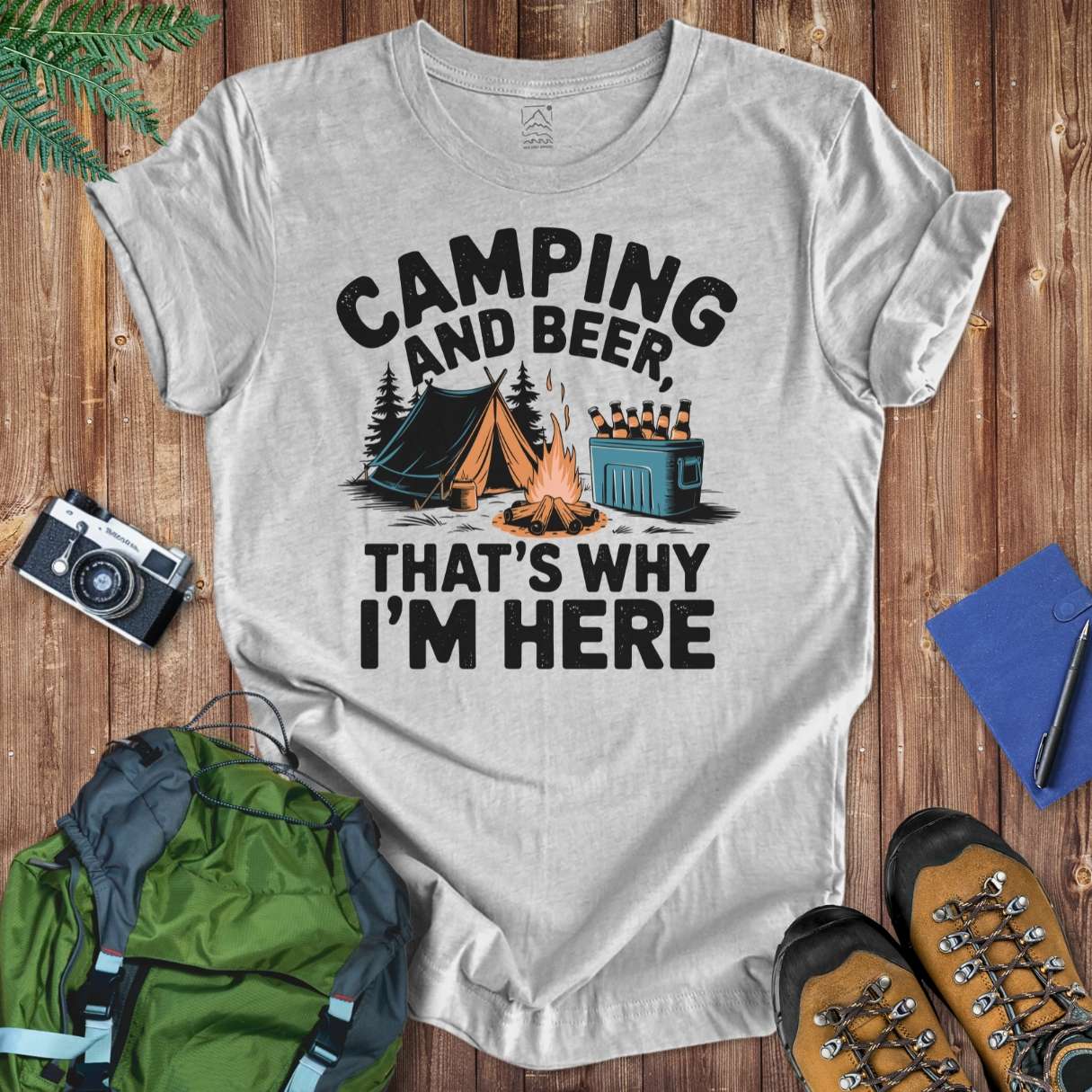 Camping & Beer Tee T-Shirt Athletic Heather / S