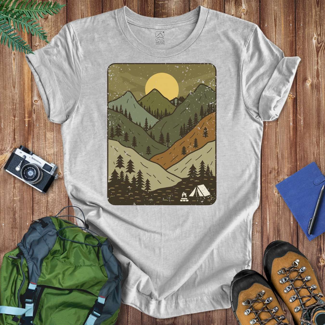 Camping Nostalgia Tee T-Shirt Athletic Heather / S