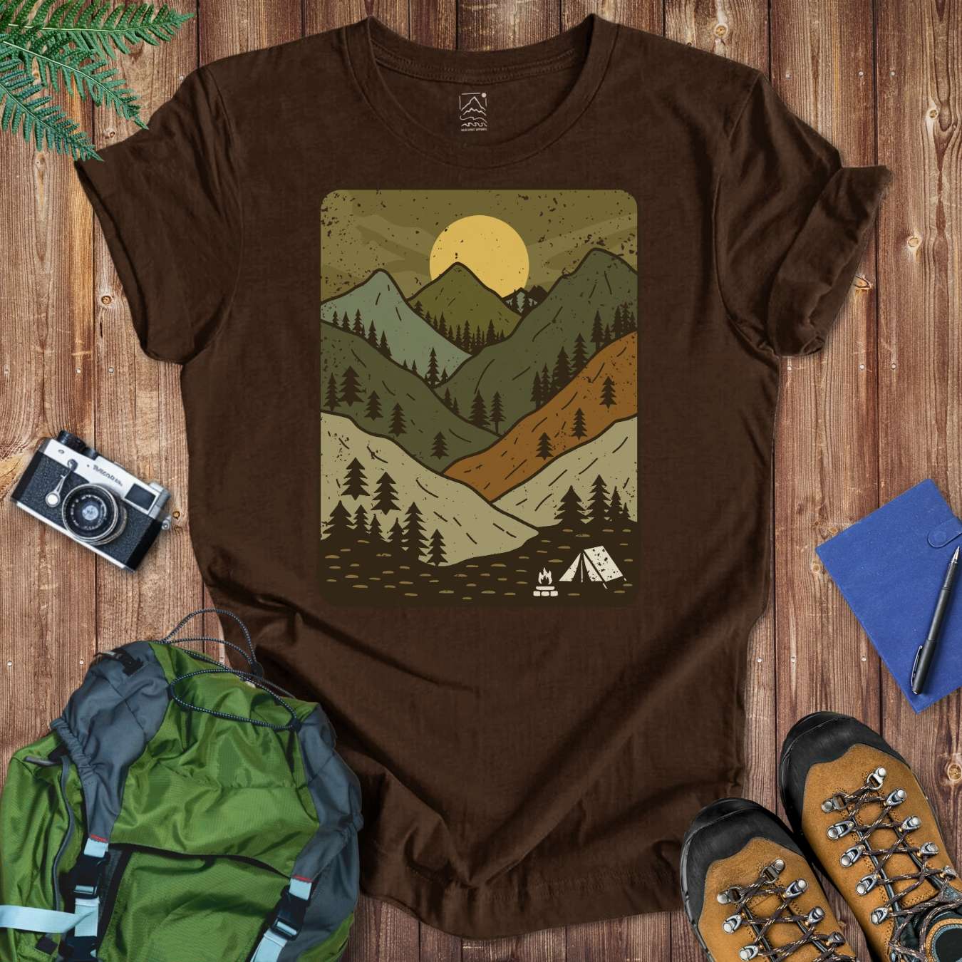 Camping Nostalgia Tee T-Shirt Brown / S