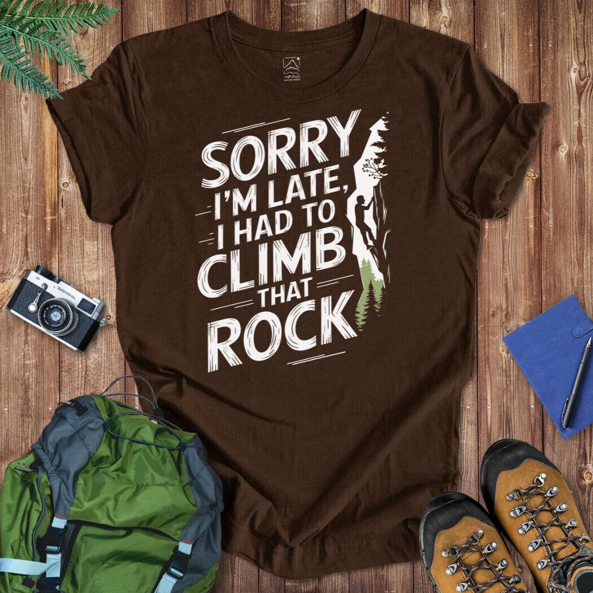 Climb That Rock Tee T-Shirt Brown / S