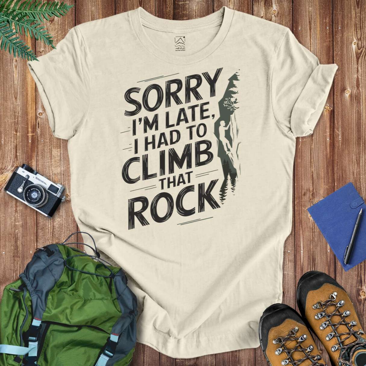 Climb That Rock Tee T-Shirt Natural / S