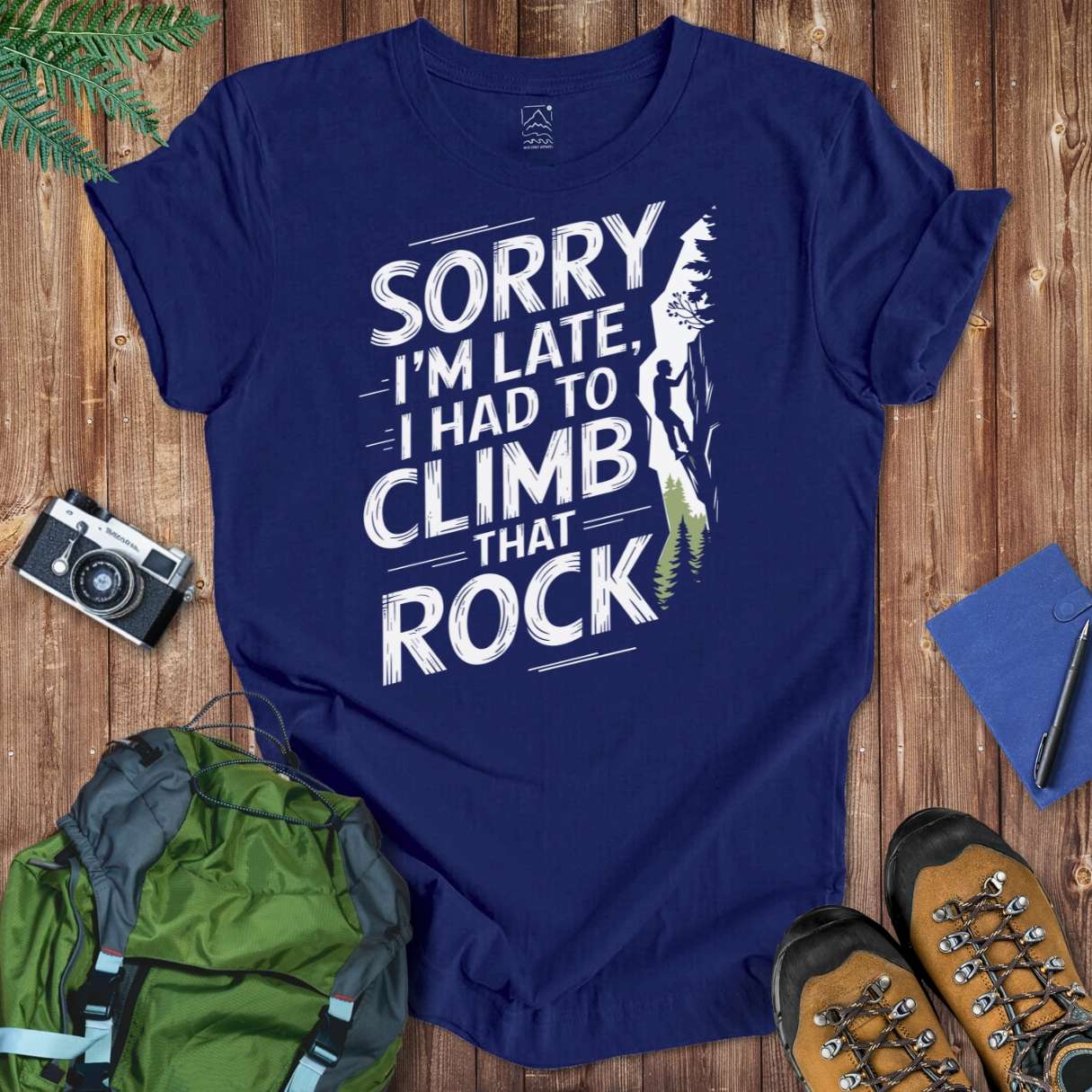 Climb That Rock Tee T-Shirt Navy / S