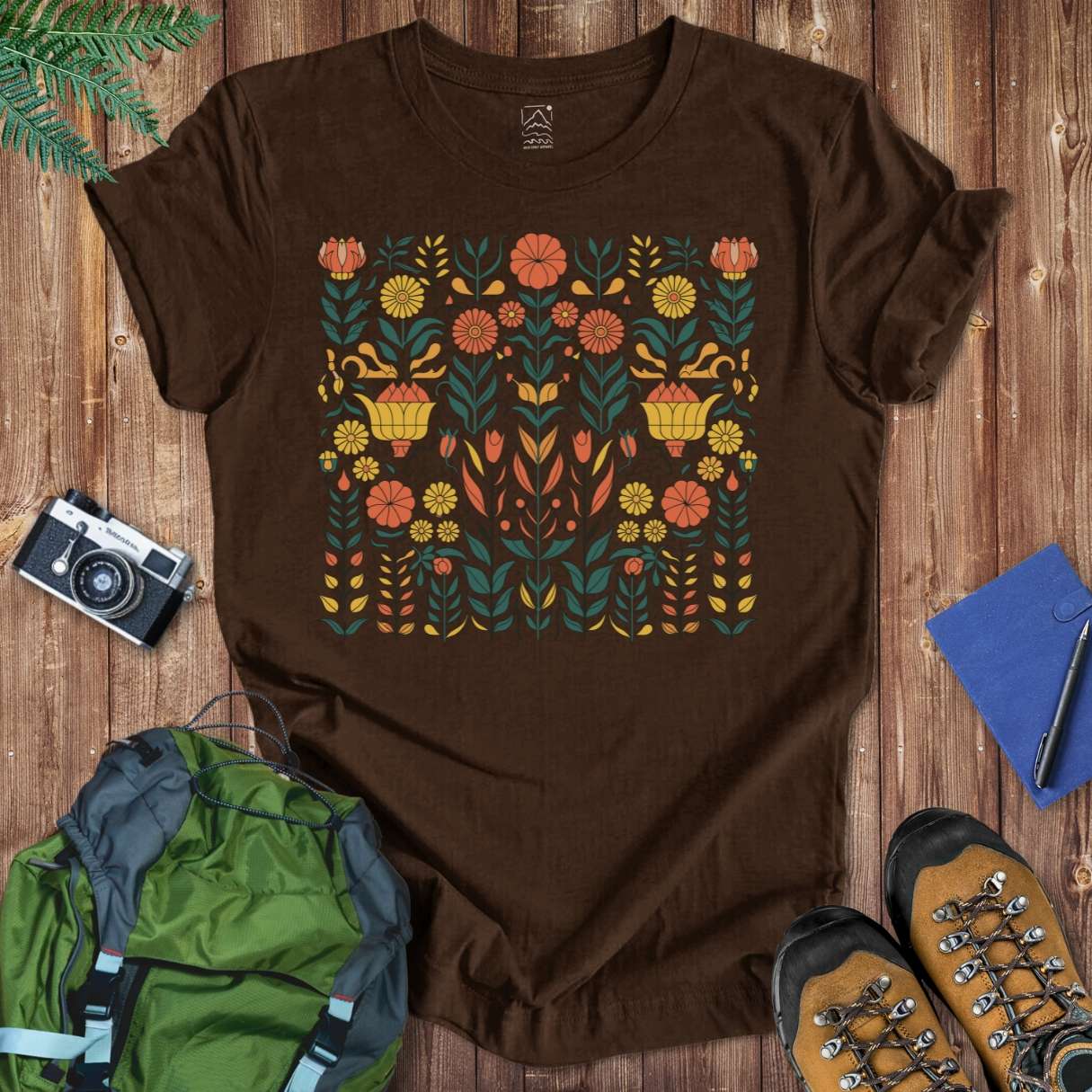 Cottage Flower Tee T-Shirt Brown / S