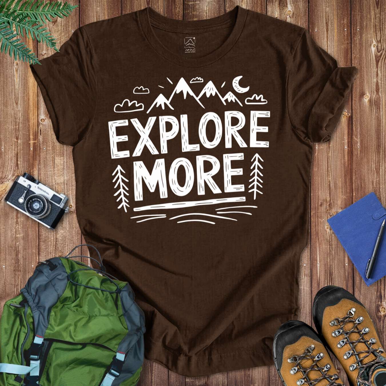 Explore More Doodle Tee T-Shirt Brown / S