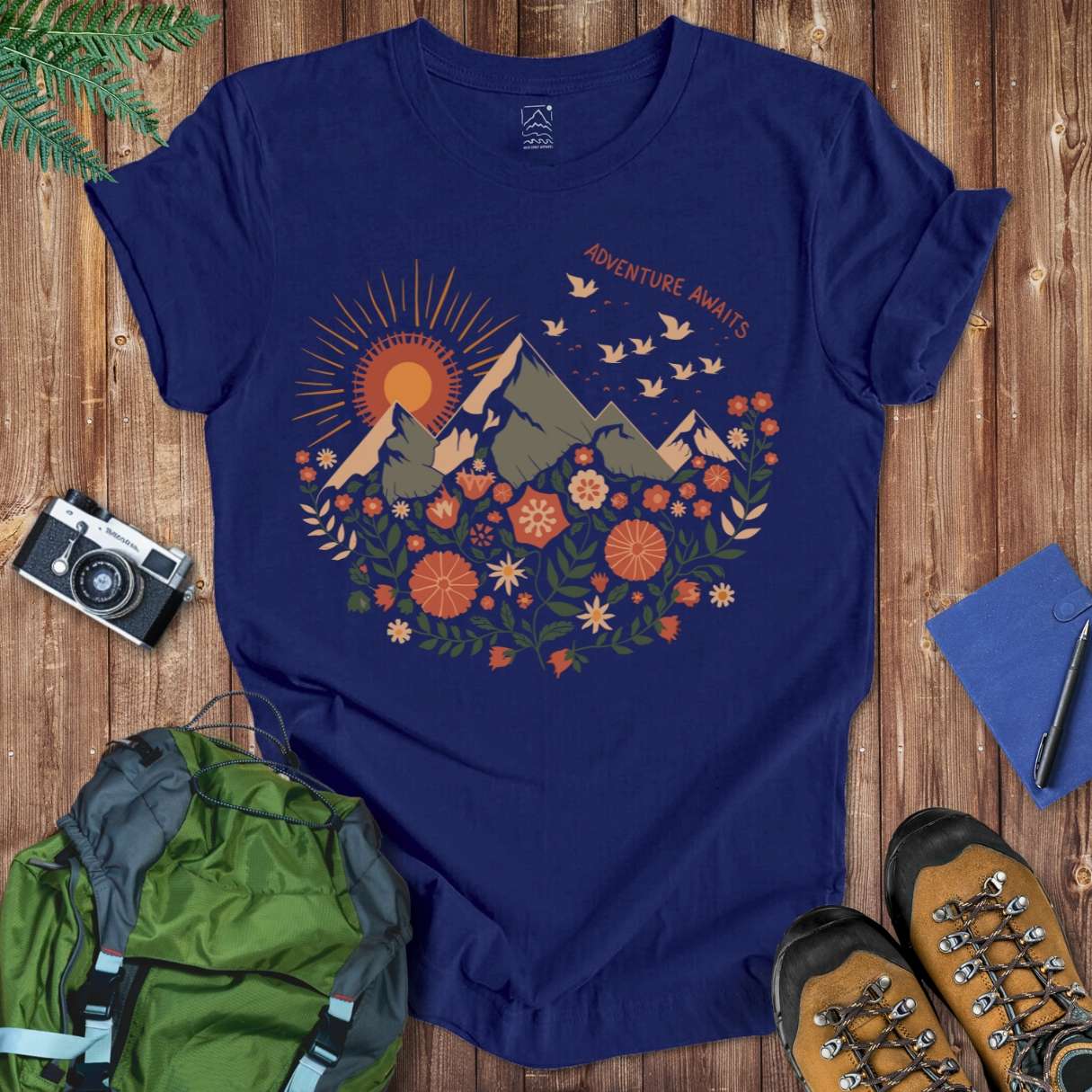 Floral Sunset Tee T-Shirt Navy / S