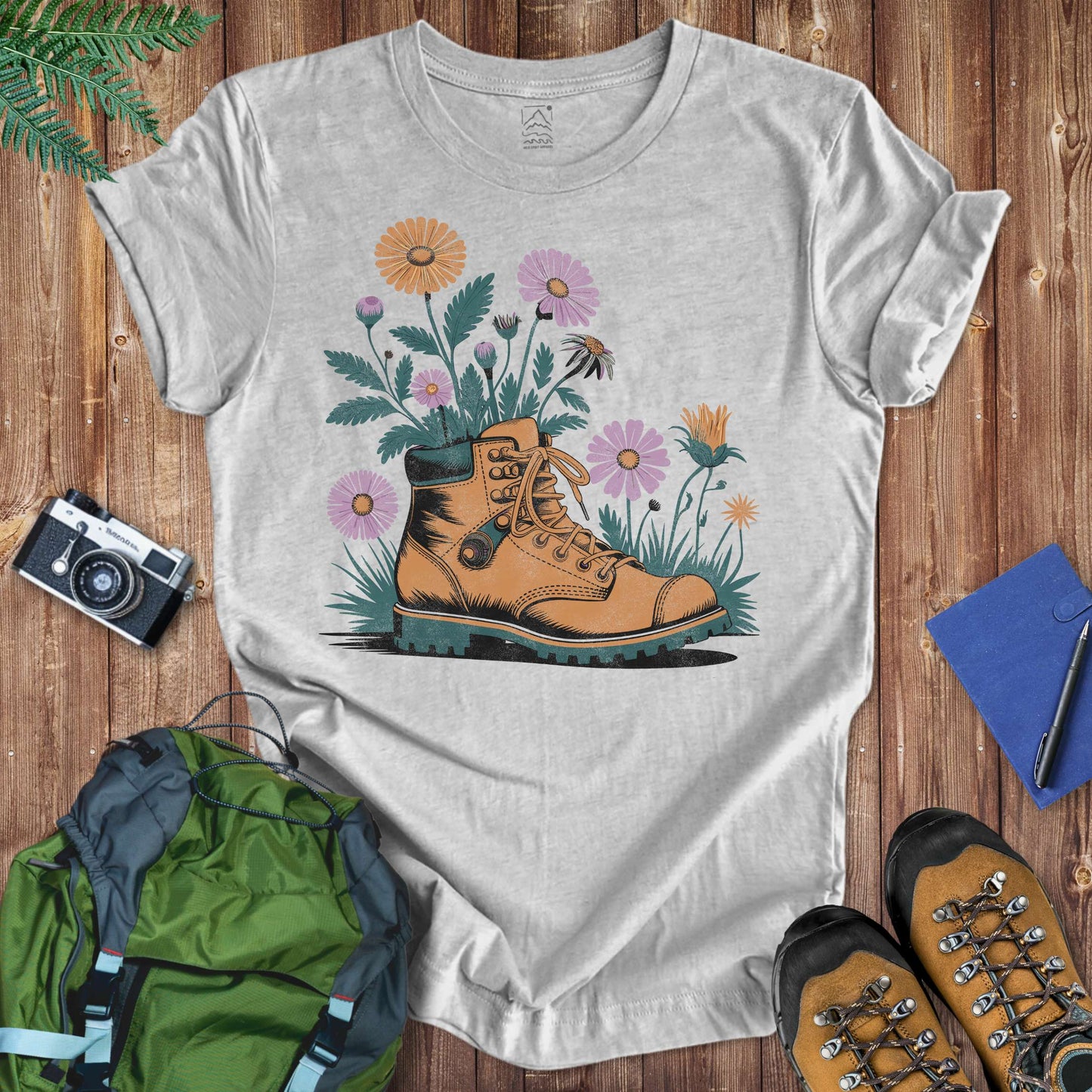 Flower Boot Tee T-Shirt Athletic Heather / S