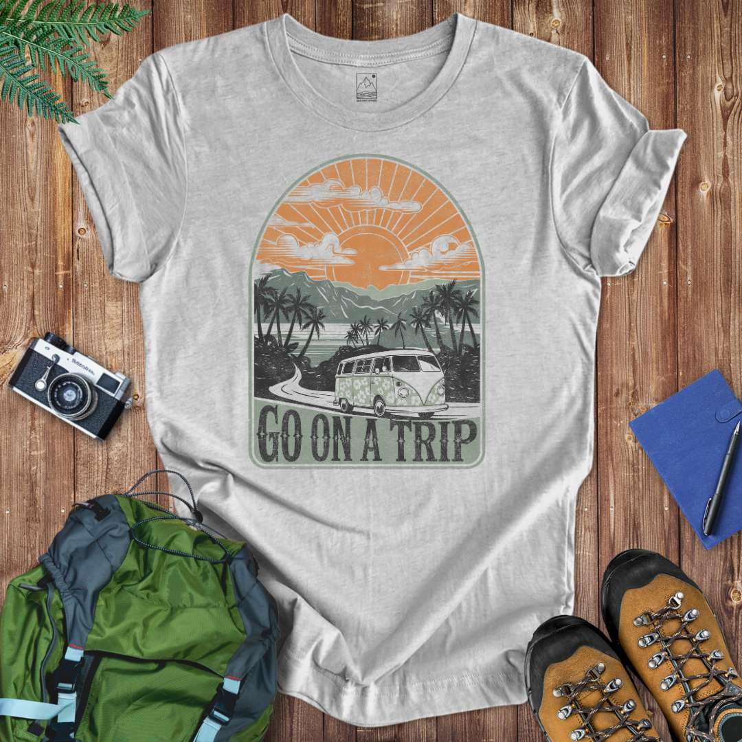 Go On A Trip Tee T-Shirt Athletic Heather / S