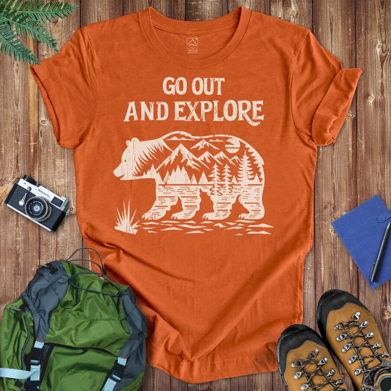 Go Out & Explore Bear Tee T-Shirt Autumn / S