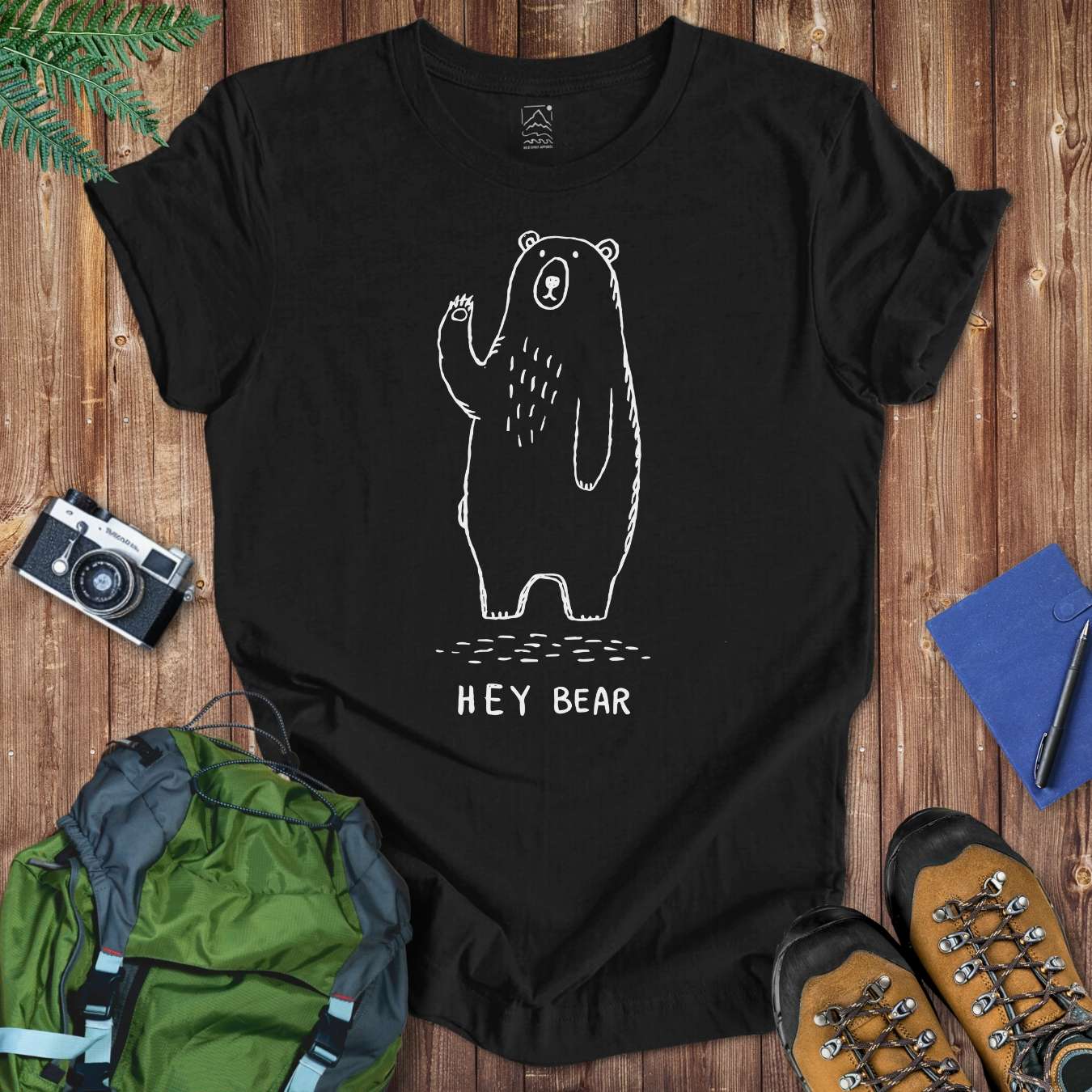 Hey Bear Tee T-Shirt Black / S