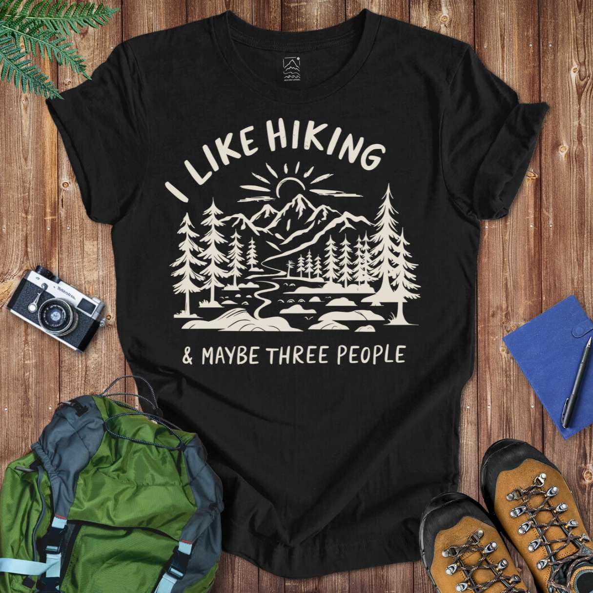 Hiking & 3 Tee T-Shirt Black / S