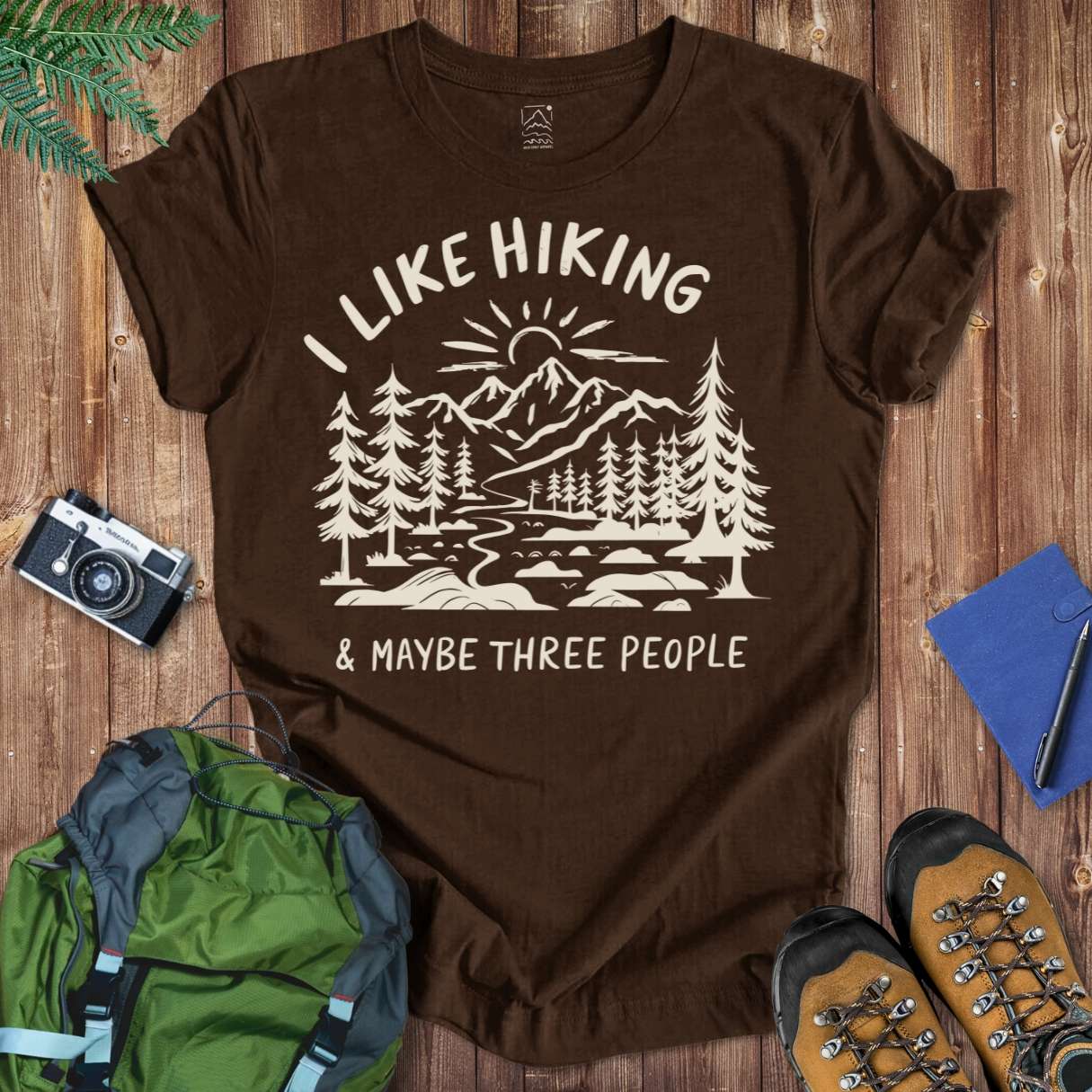 Hiking & 3 Tee T-Shirt Brown / S