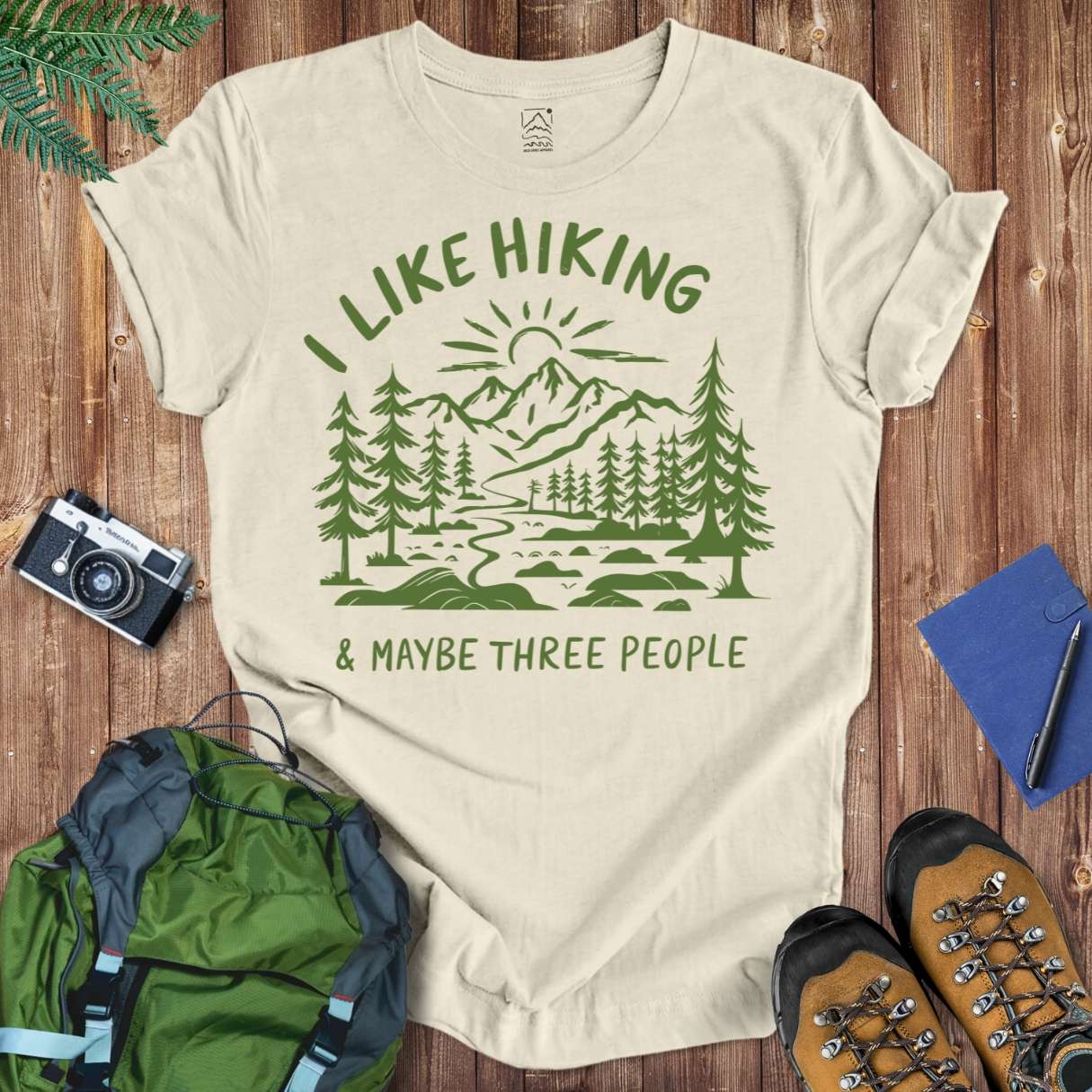 Hiking & 3 Tee T-Shirt Natural / S