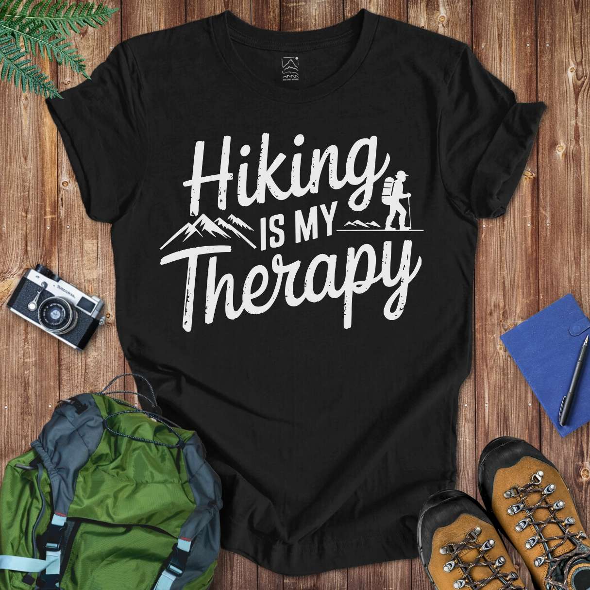 Hiking Therapy Tee T-Shirt Black / S