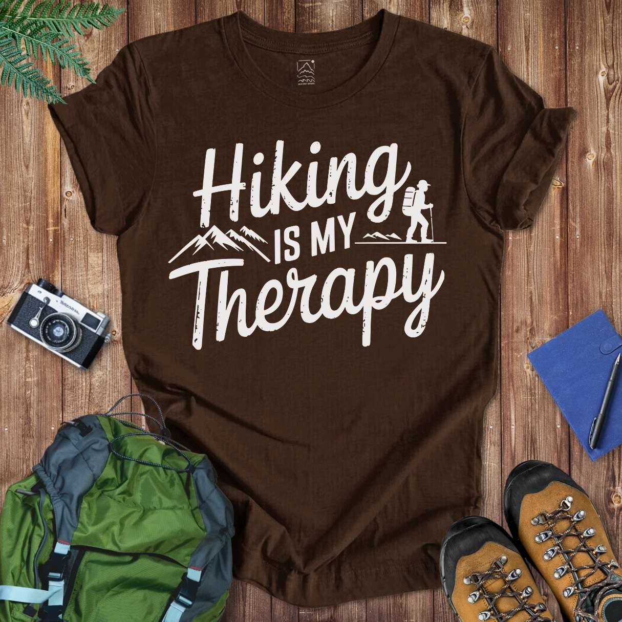 Hiking Therapy Tee T-Shirt Brown / S