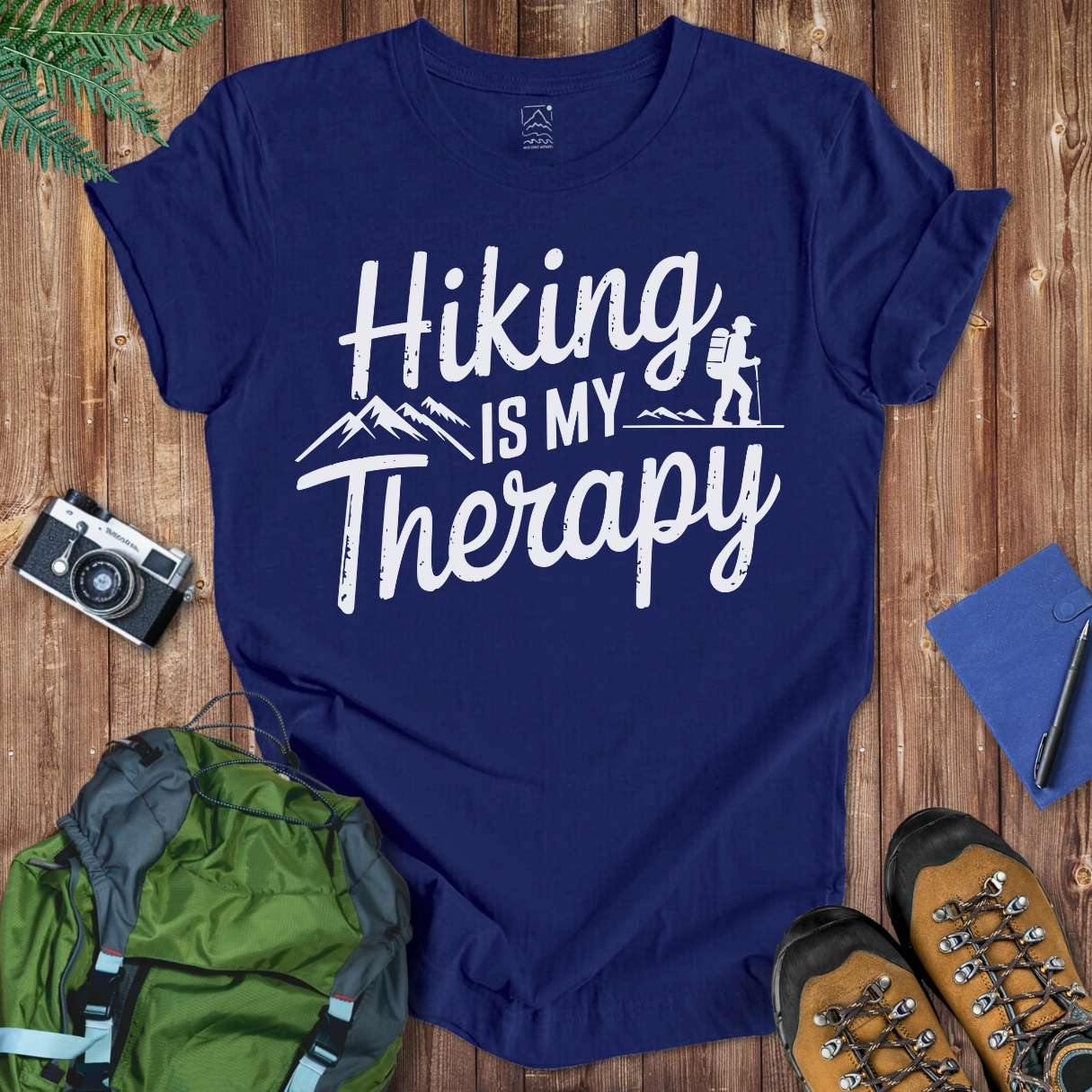 Hiking Therapy Tee T-Shirt Navy / S