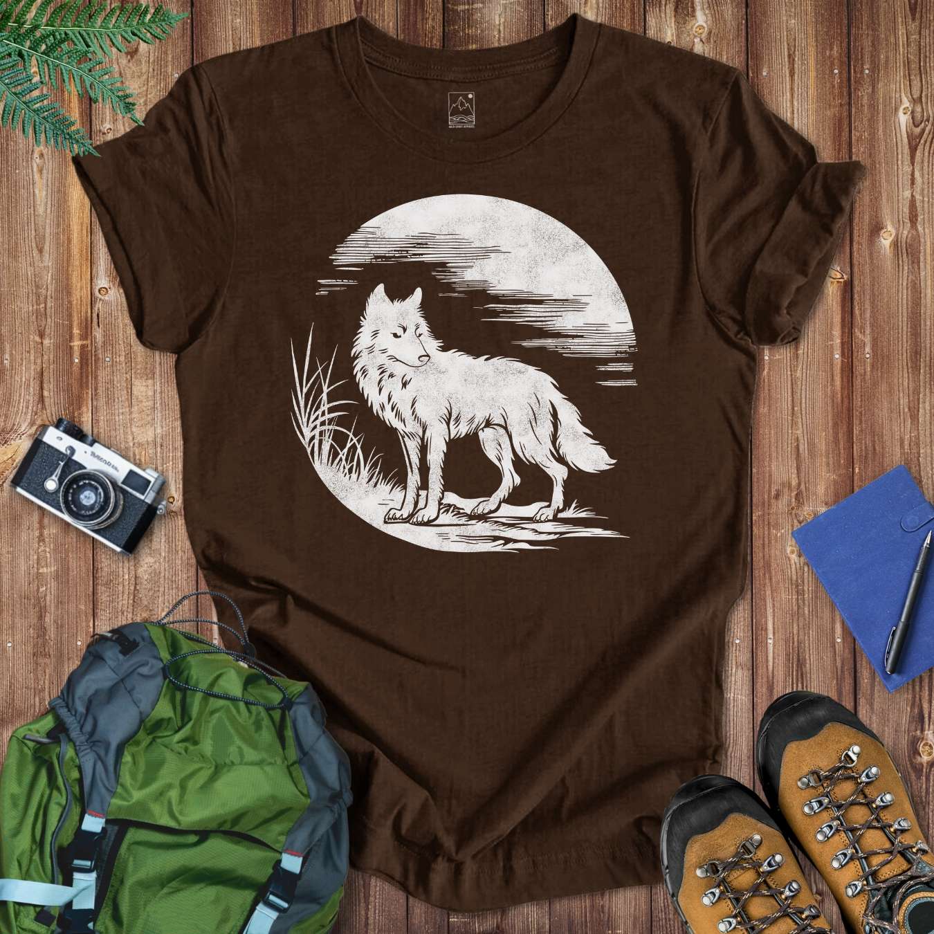 Lone Wolf Tee T-Shirt Brown / S