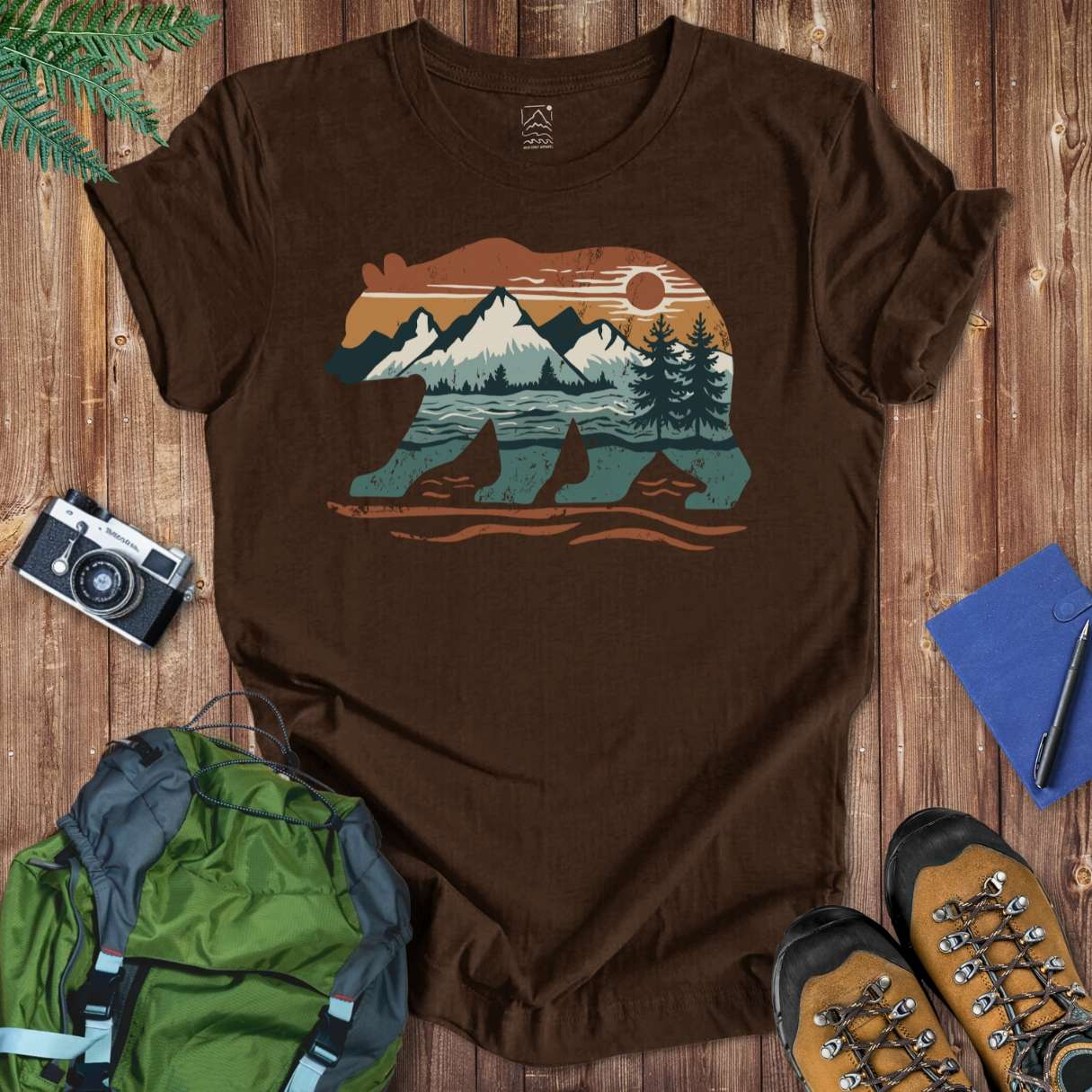 Mountain Bear Tee T-Shirt Brown / S