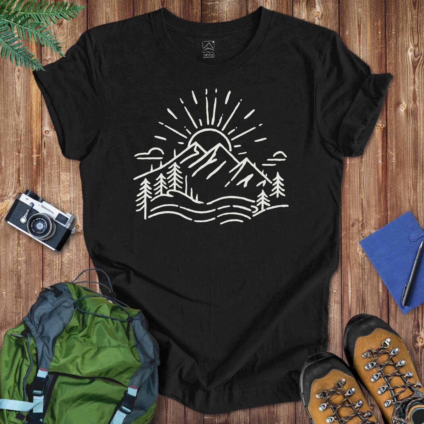 Mountain With Sun Tee T-Shirt Black / S