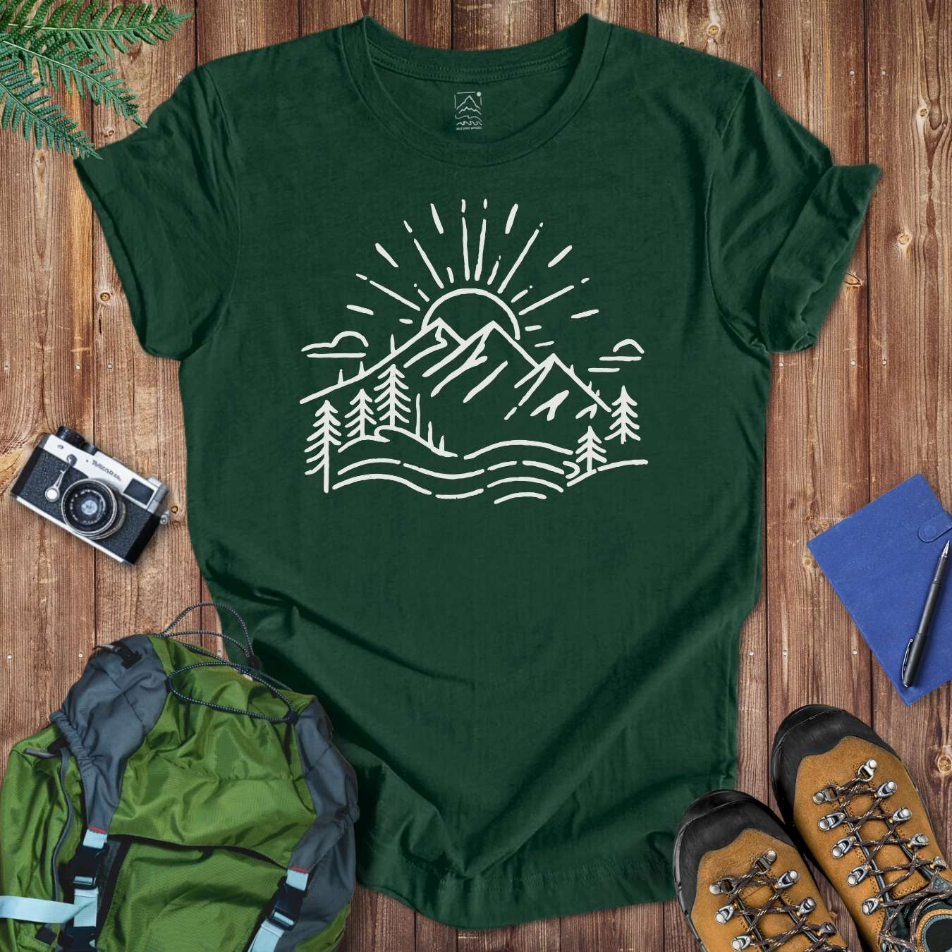 Mountain With Sun Tee T-Shirt Forest / S