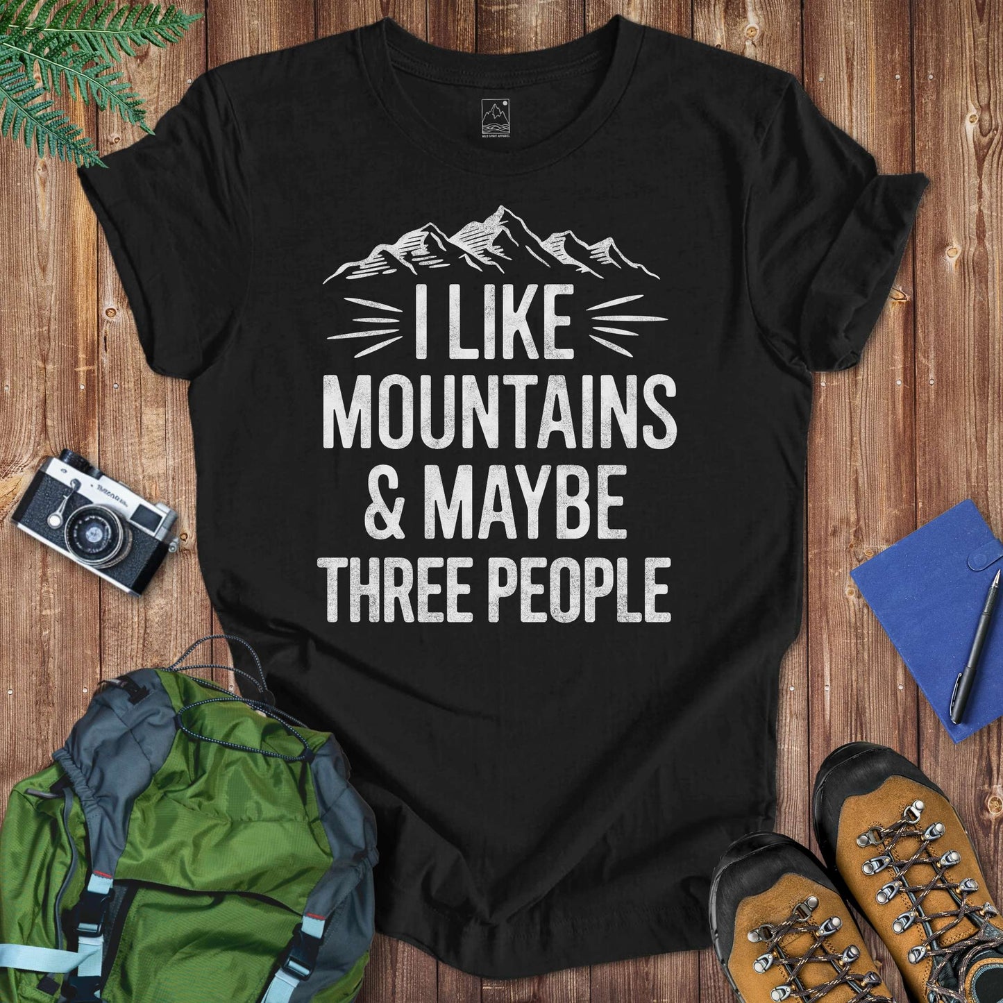 Mountains & 3 Tee T-Shirt Black / S