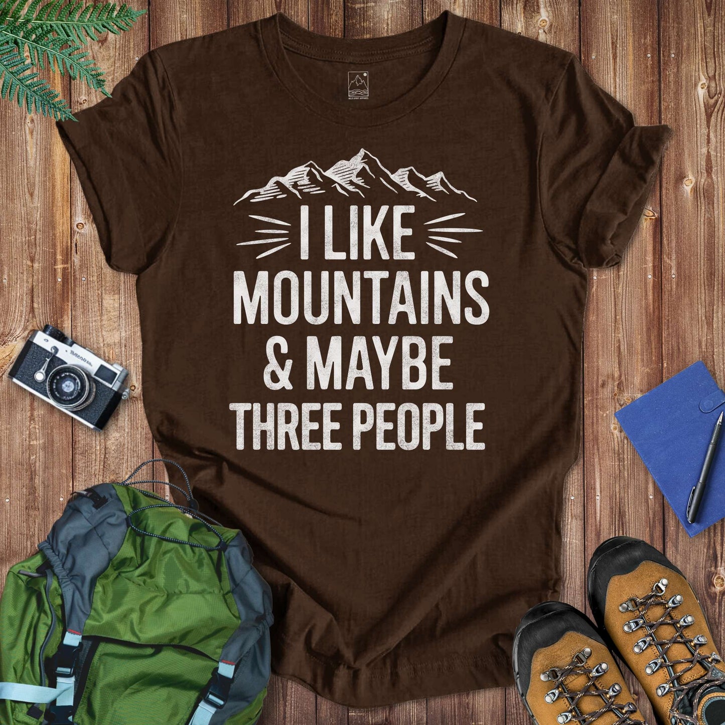 Mountains & 3 Tee T-Shirt Brown / S