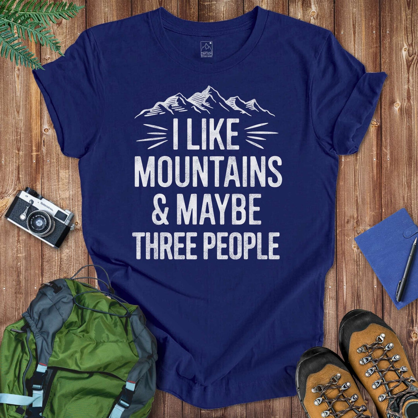 Mountains & 3 Tee T-Shirt Navy / S