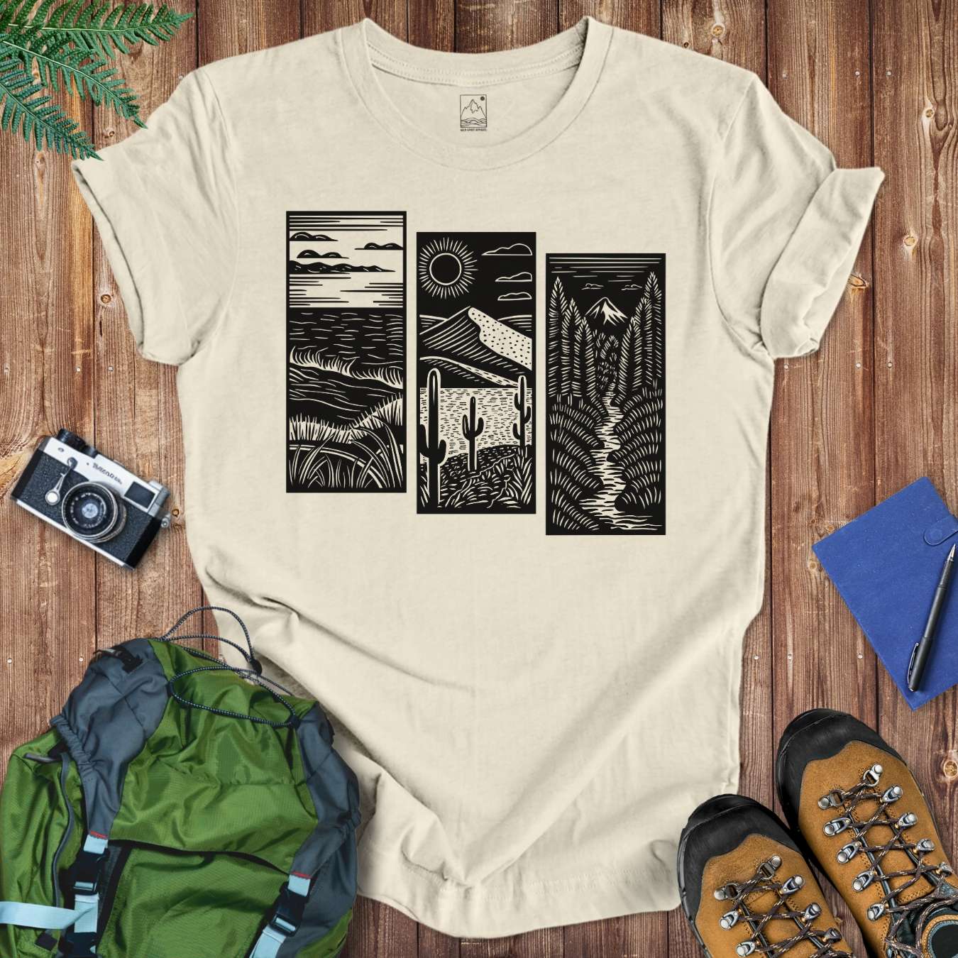 Nature Triptych Tee T-Shirt Natural / S