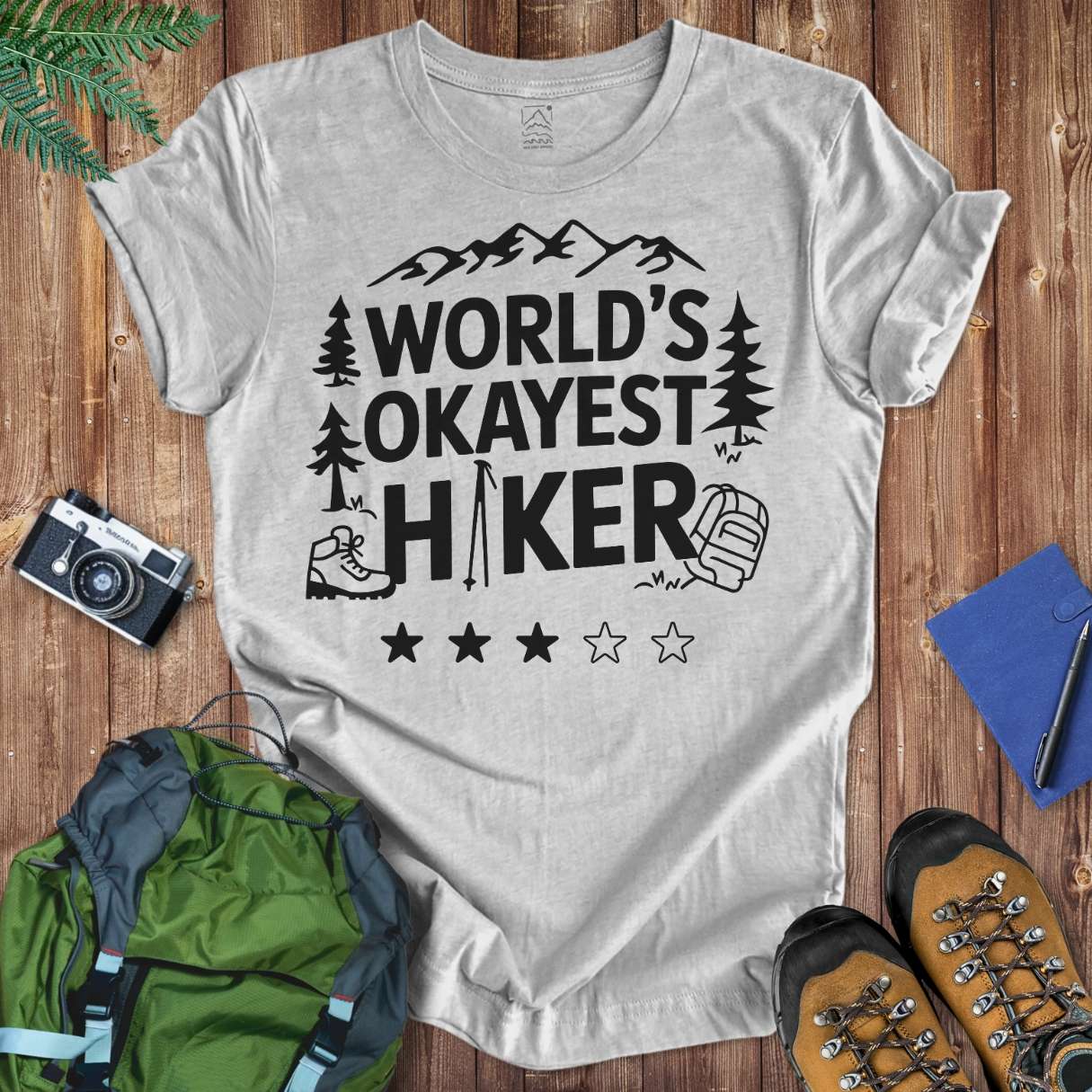 Okayest Hiker Tee T-Shirt Athletic Heather / S