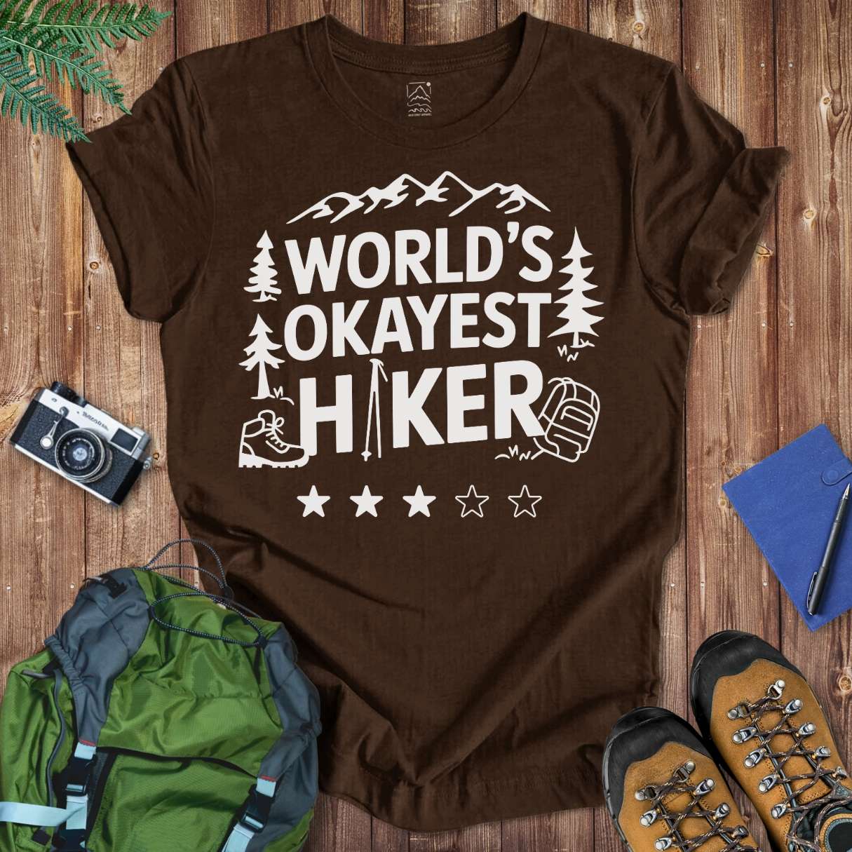 Okayest Hiker Tee T-Shirt Brown / S