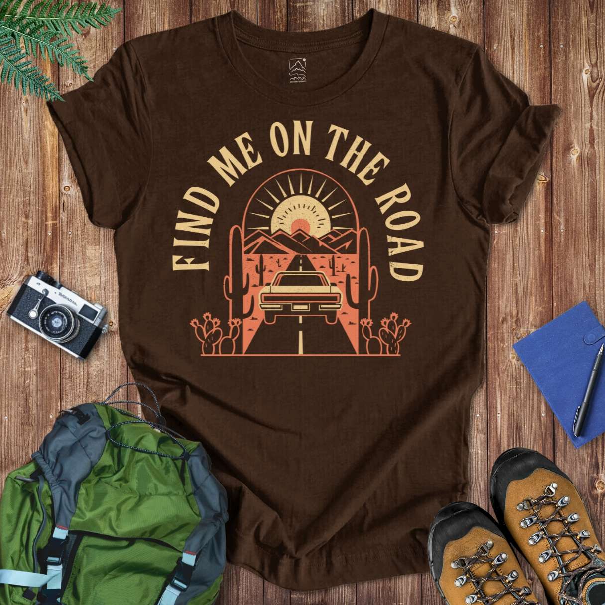 On The Road Tee T-Shirt Brown / S