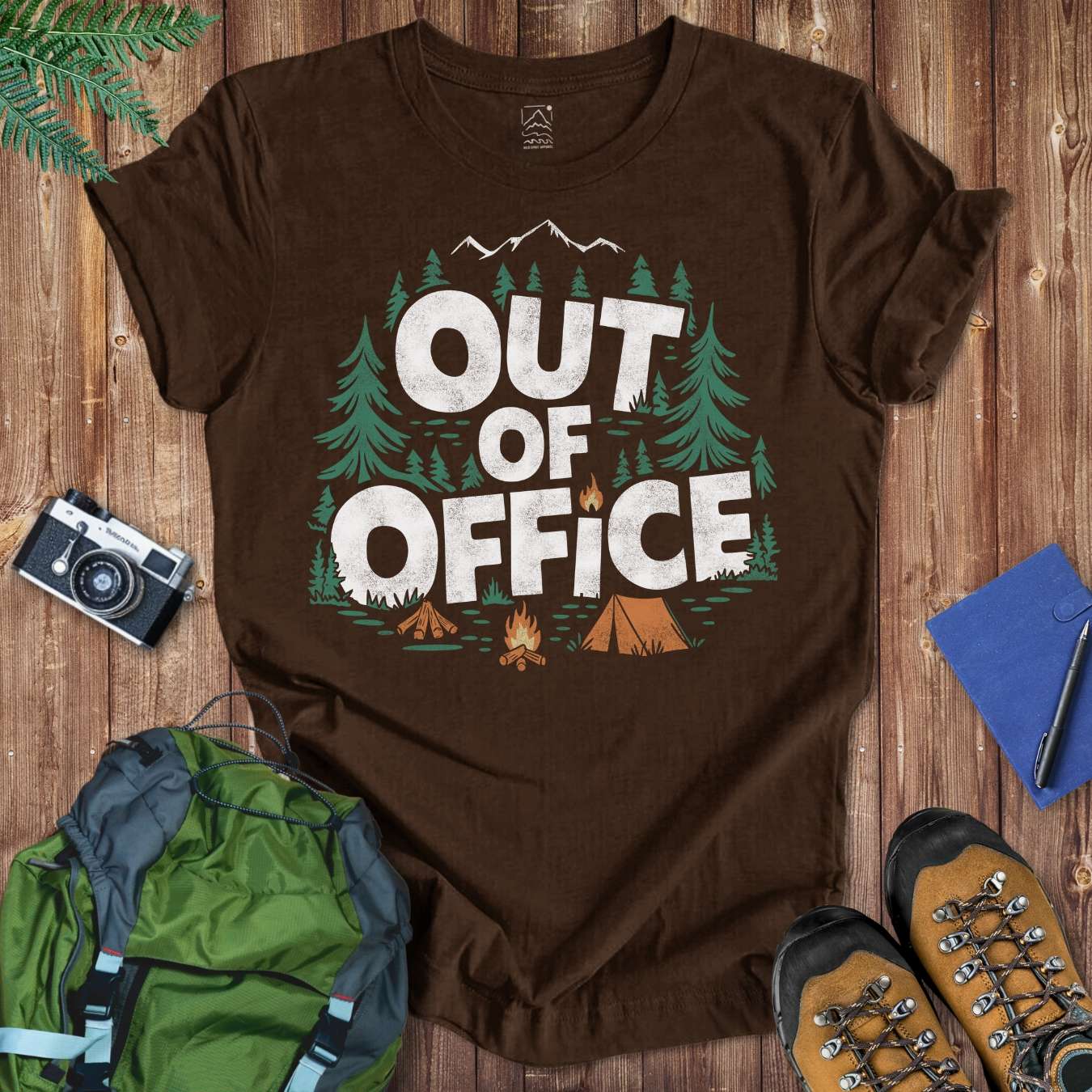 Out of Office Graphic Tee T-Shirt Brown / S