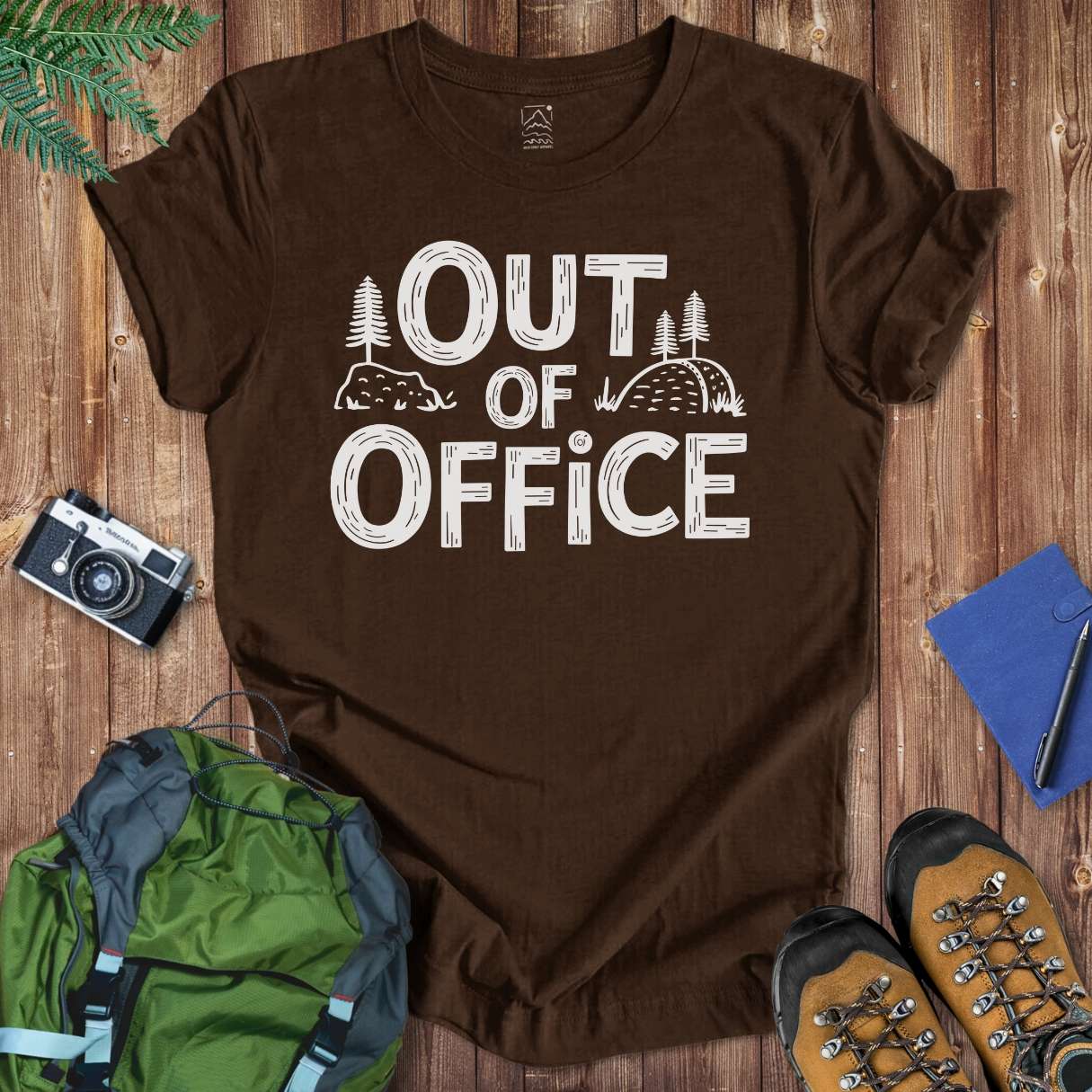 Out Of Office Tee T-Shirt Brown / S