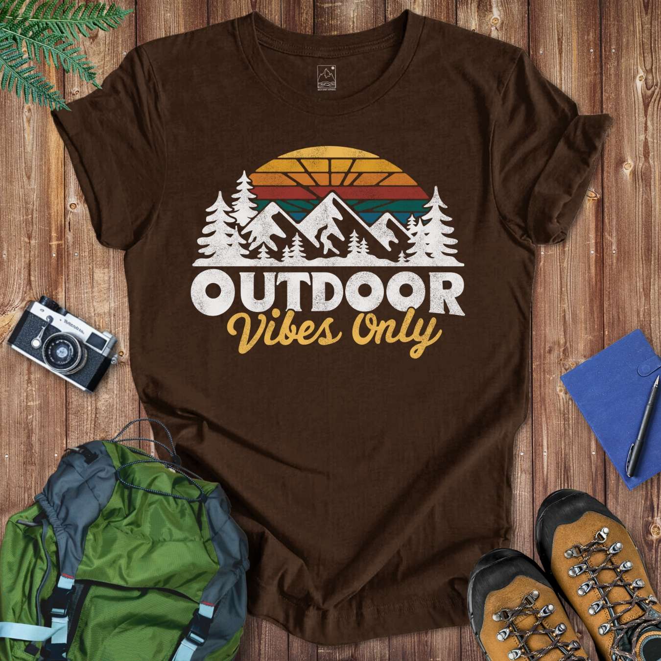 Outdoor Vibes Tee T-Shirt Brown / S