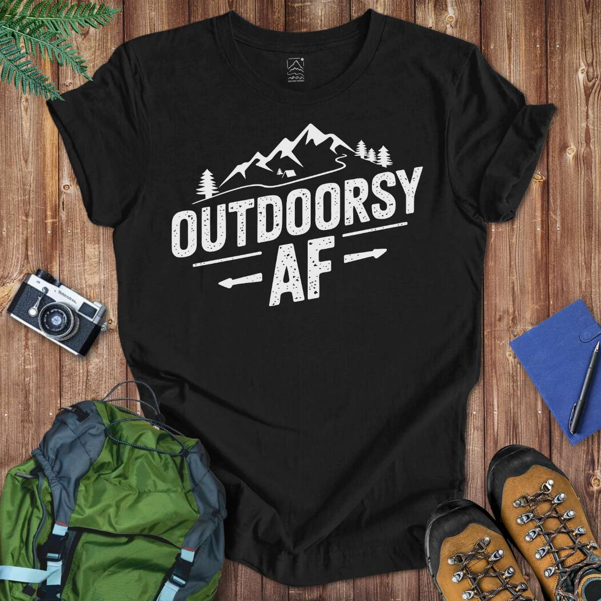 Outdoorsy AF Tee T-Shirt Black / S