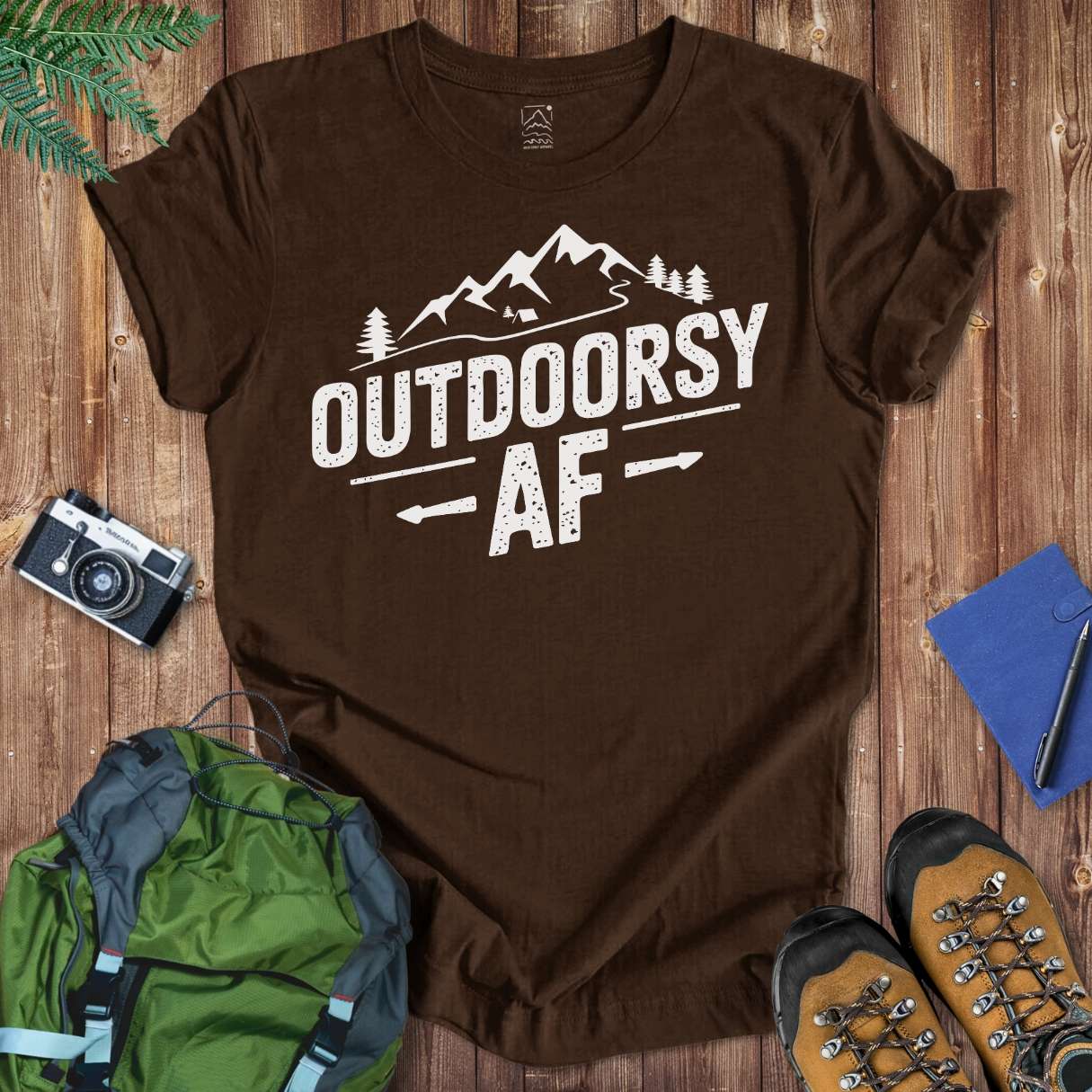 Outdoorsy AF Tee T-Shirt Brown / S