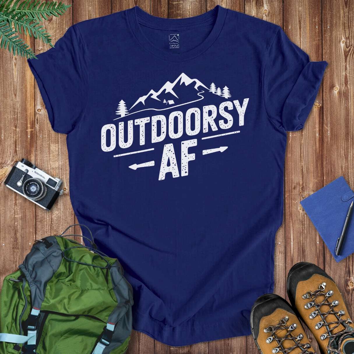 Outdoorsy AF Tee T-Shirt Navy / S