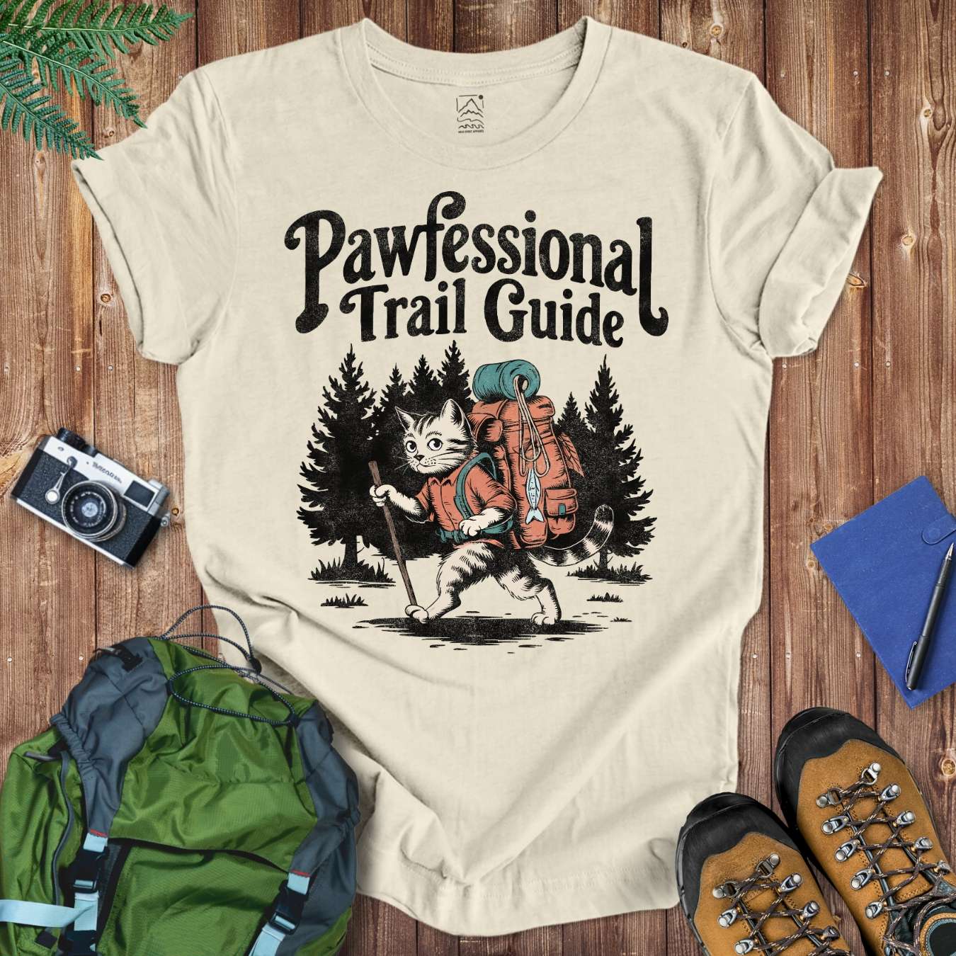 Pawfessional Trail Cat Tee T-Shirt Natural / S