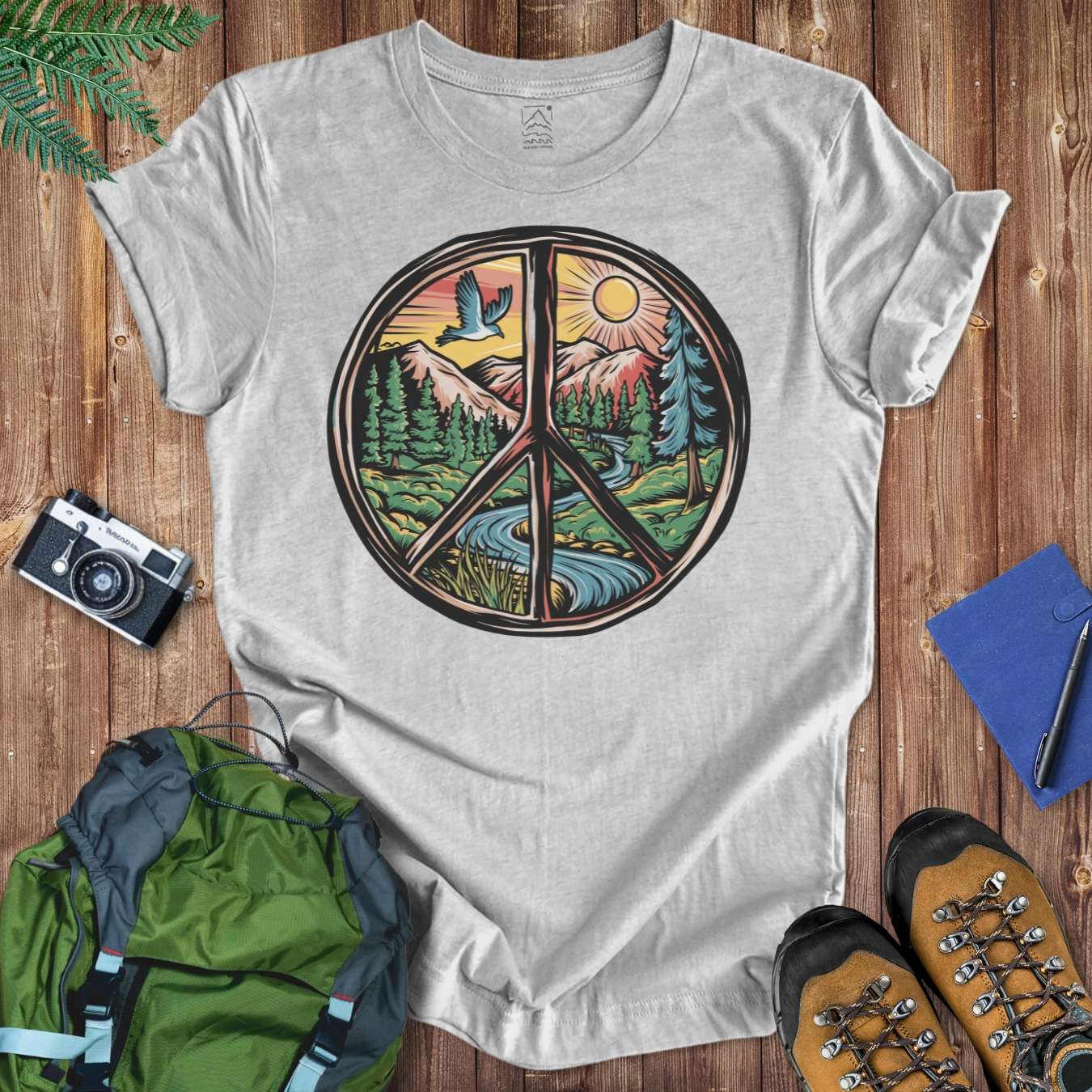 Peace Sign Landscape Tee T-Shirt Athletic Heather / S