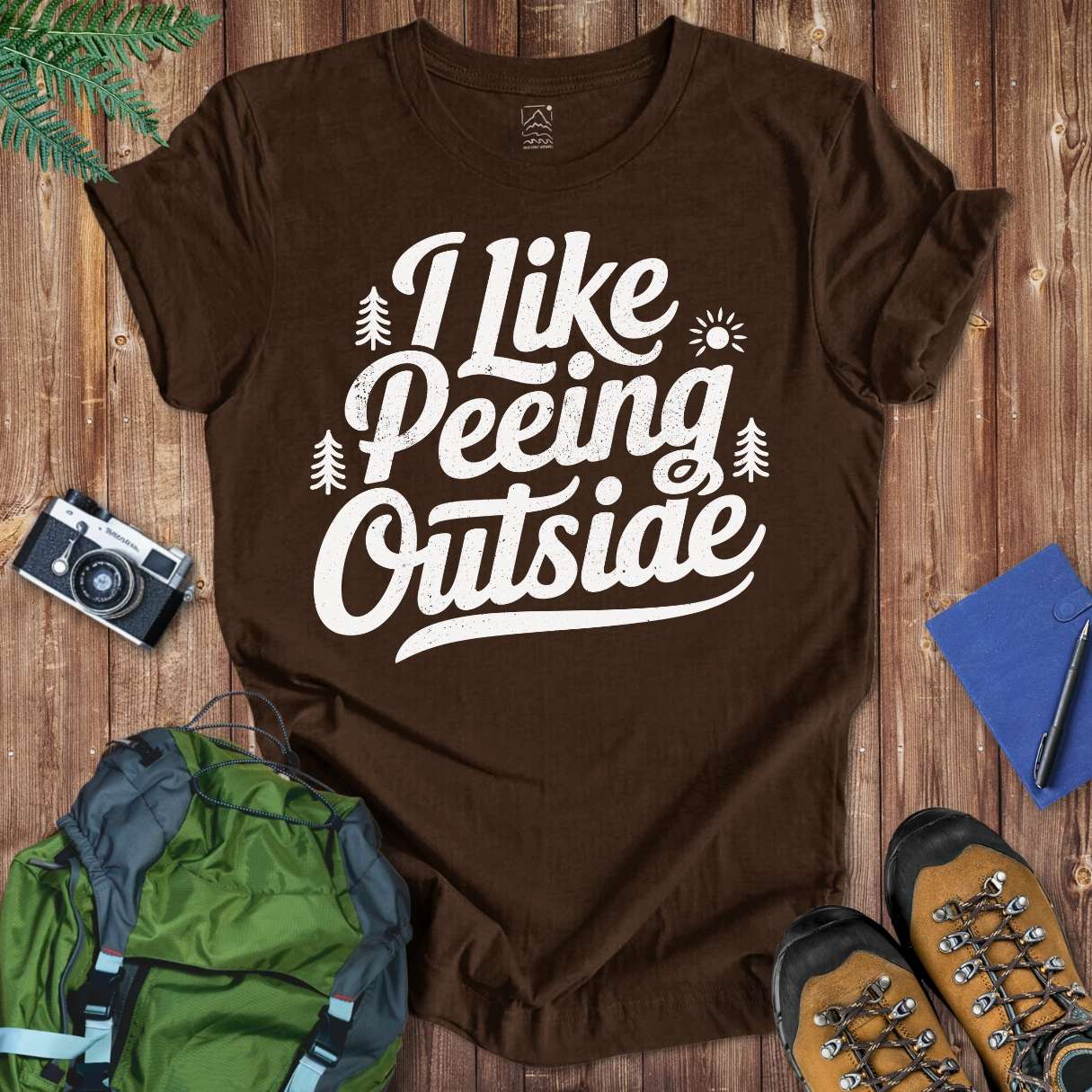 Peeing Outside Tee T-Shirt Brown / S