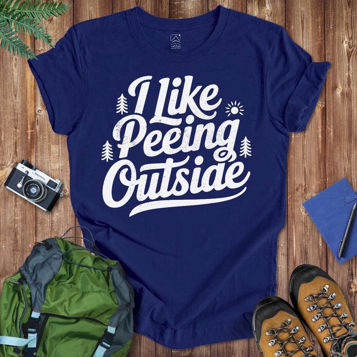 Peeing Outside Tee T-Shirt Navy / S