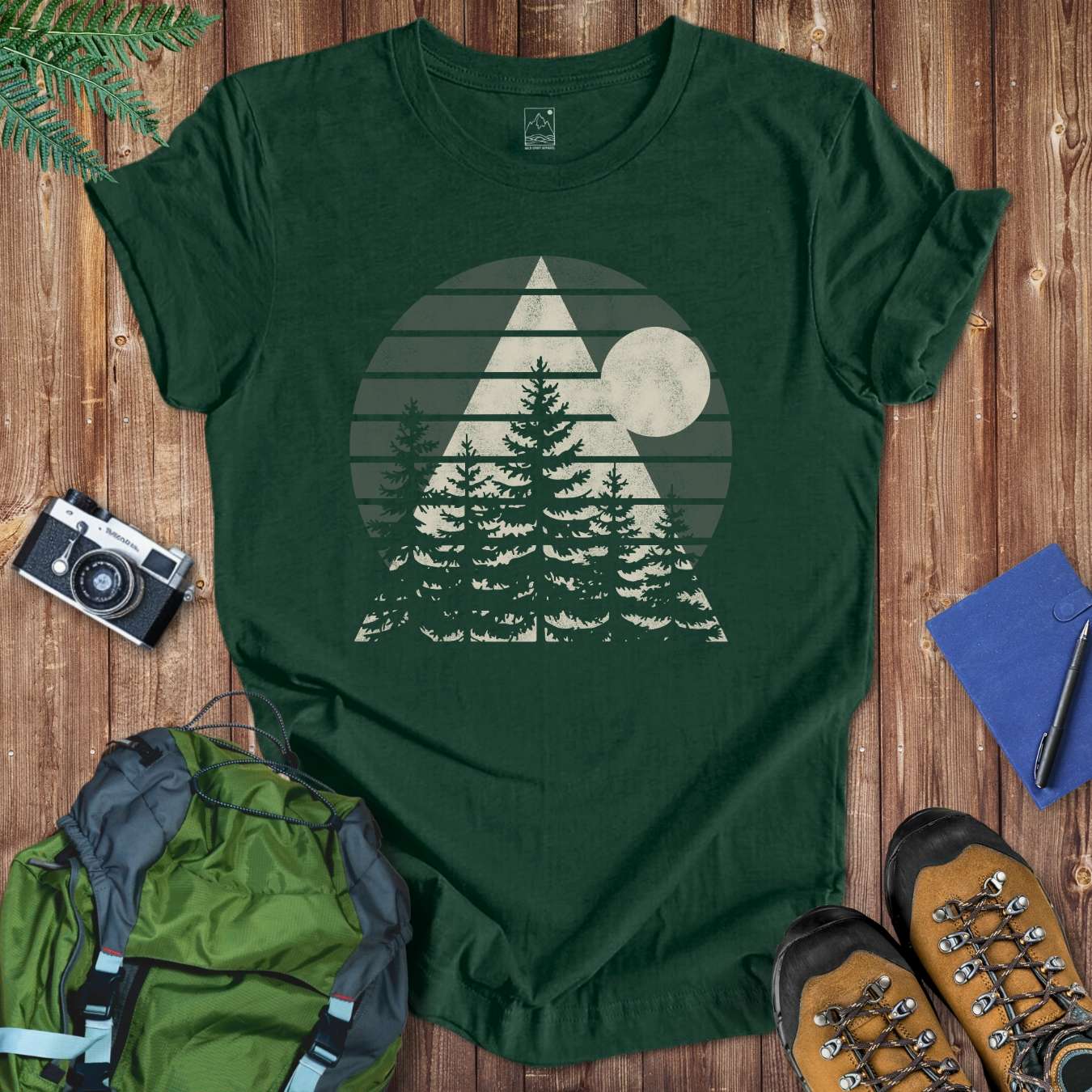 Pines Triangle Tee T-Shirt Forest / S