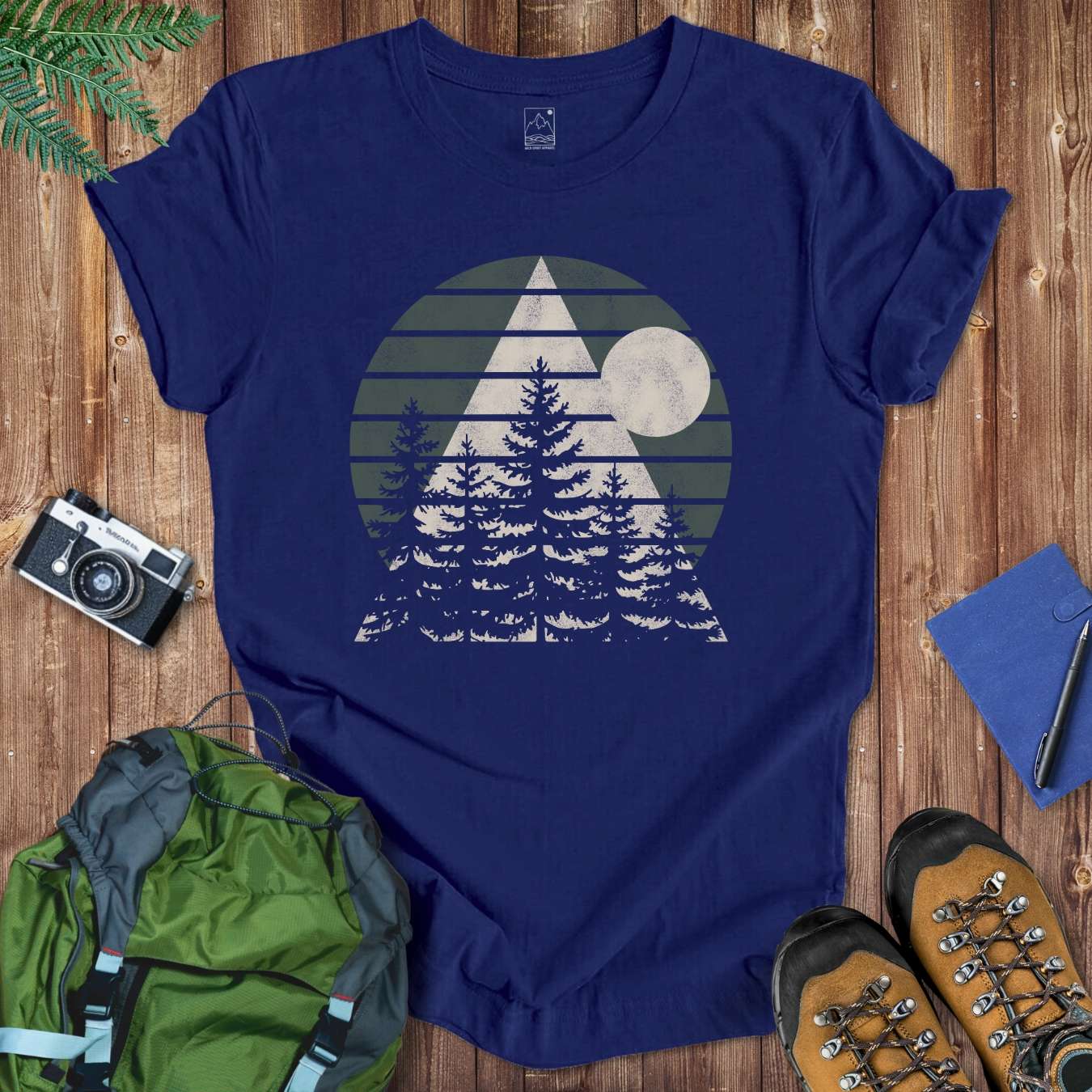 Pines Triangle Tee T-Shirt Navy / S