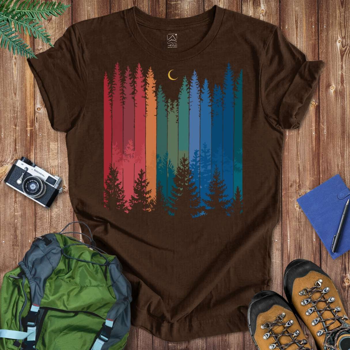 Rainbow Forest Tee T-Shirt Brown / S